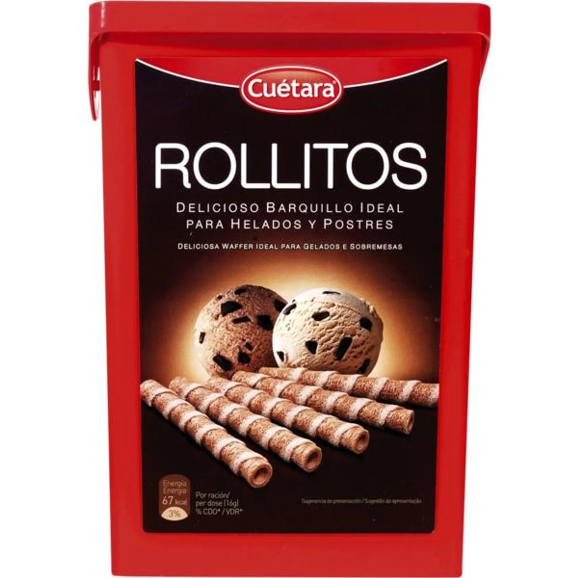 Bolachas Wafer Rolitos embalagem 225 g Cuétara