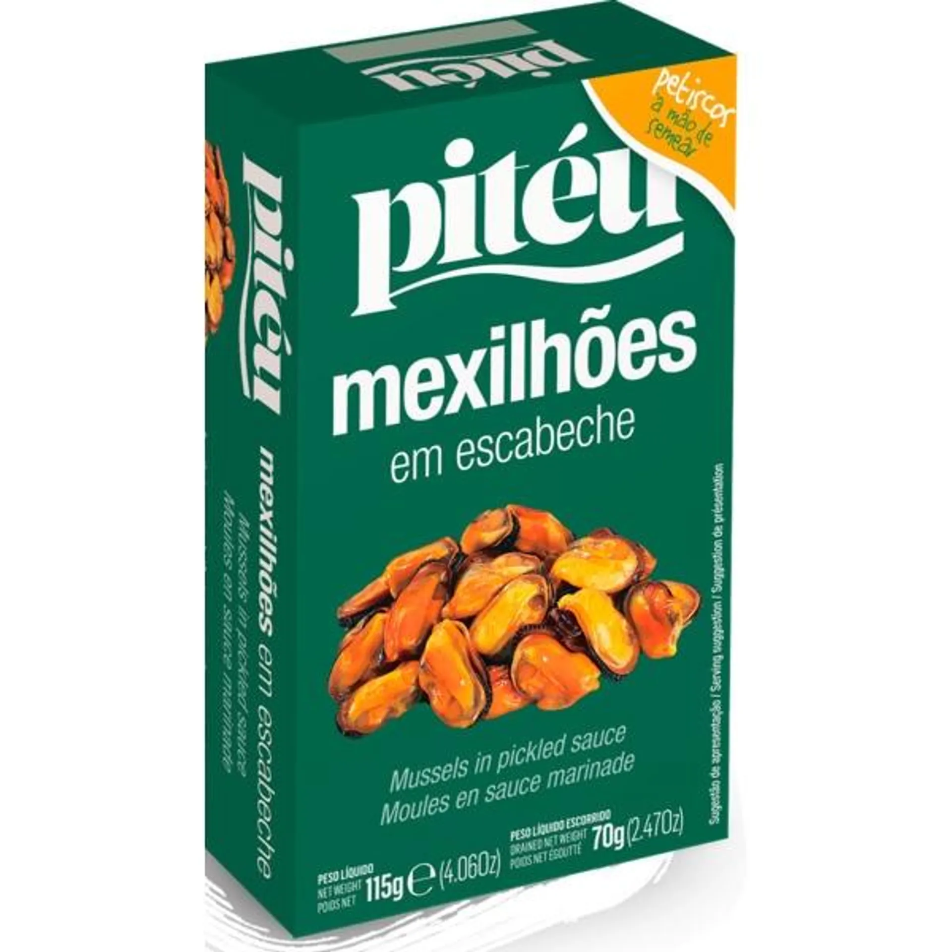 Mexilhões em Escabeche lata 115 g Pitéu