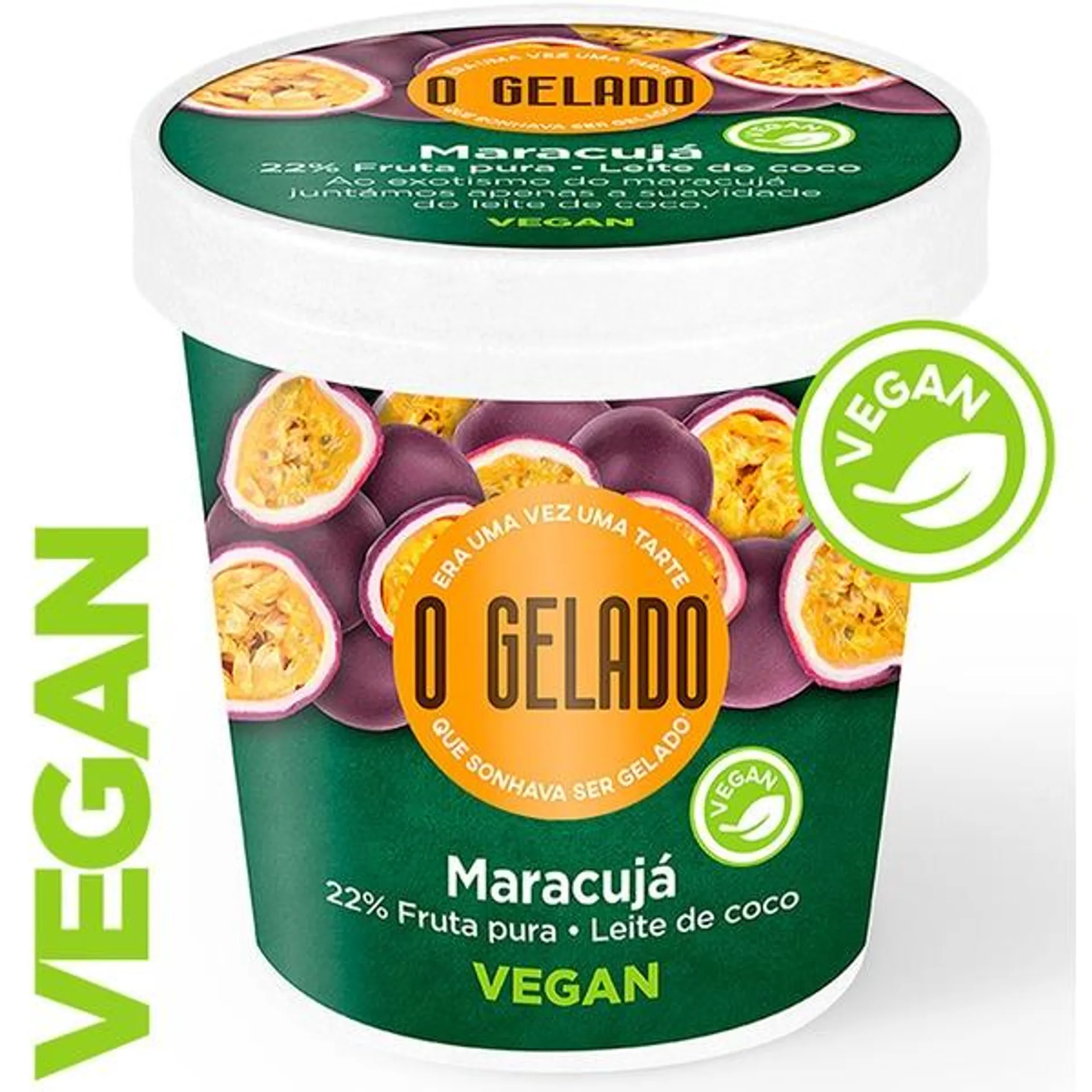 Gelado de Maracujá 22% com Leite de Coco Vegan