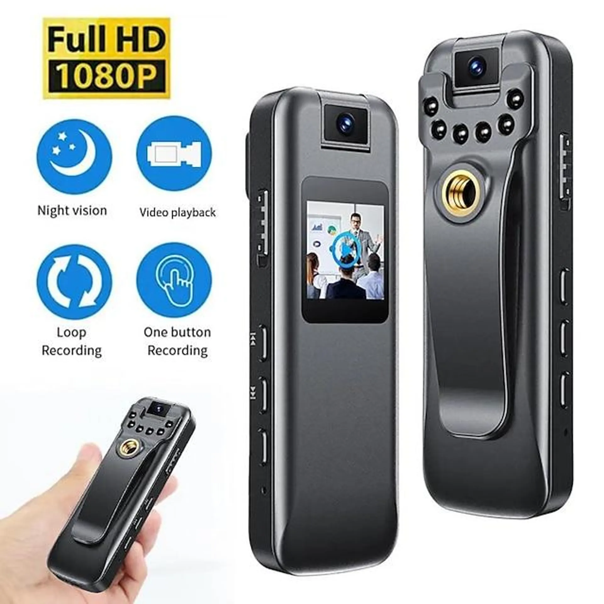 full hd 1080p sport dv nachtzicht 2200mah bewegingsdetectie body camera lcd-scherm mini camcorder politie cam fiets camera