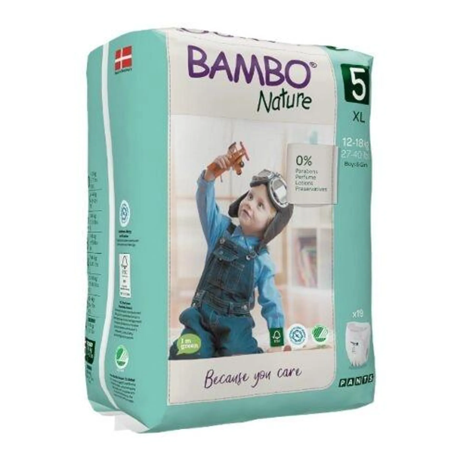 Bambo Nature Fralda Cueca de Treino Tamanho 5 XL 12-18Kg 19 Unidades