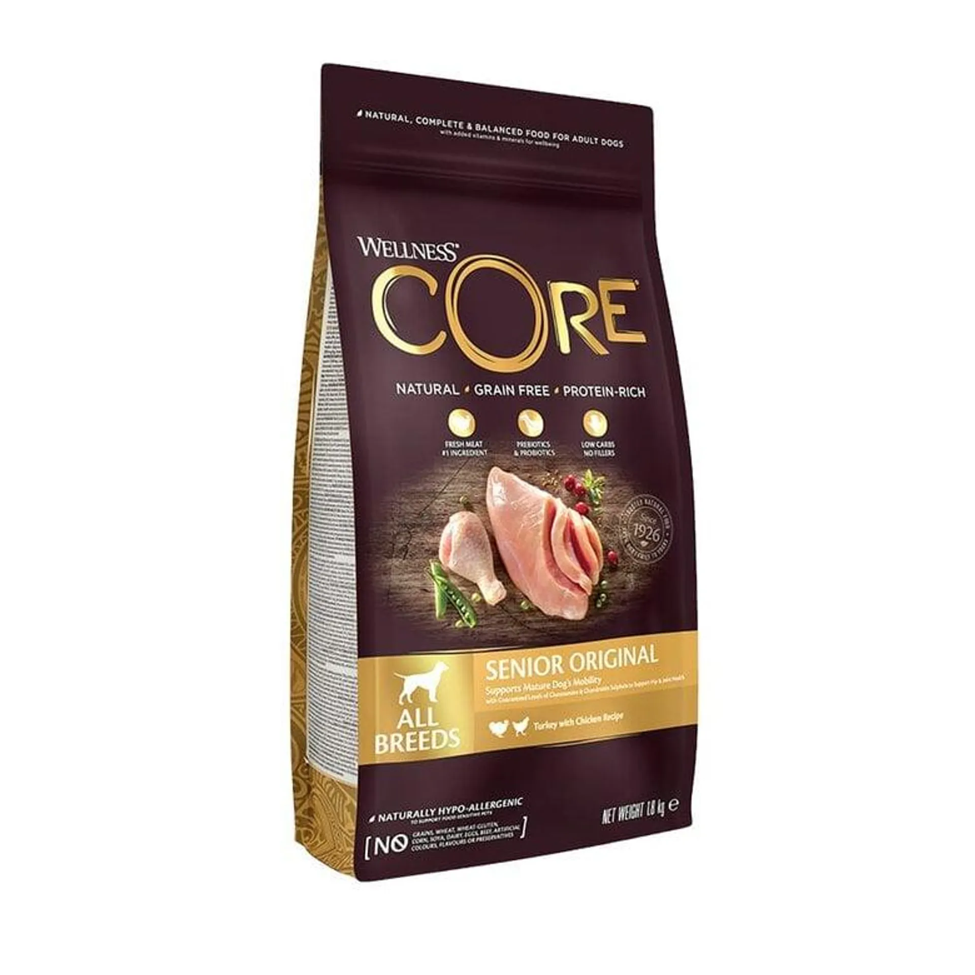 Wellness Core Senior Frango e Peru ração para cães