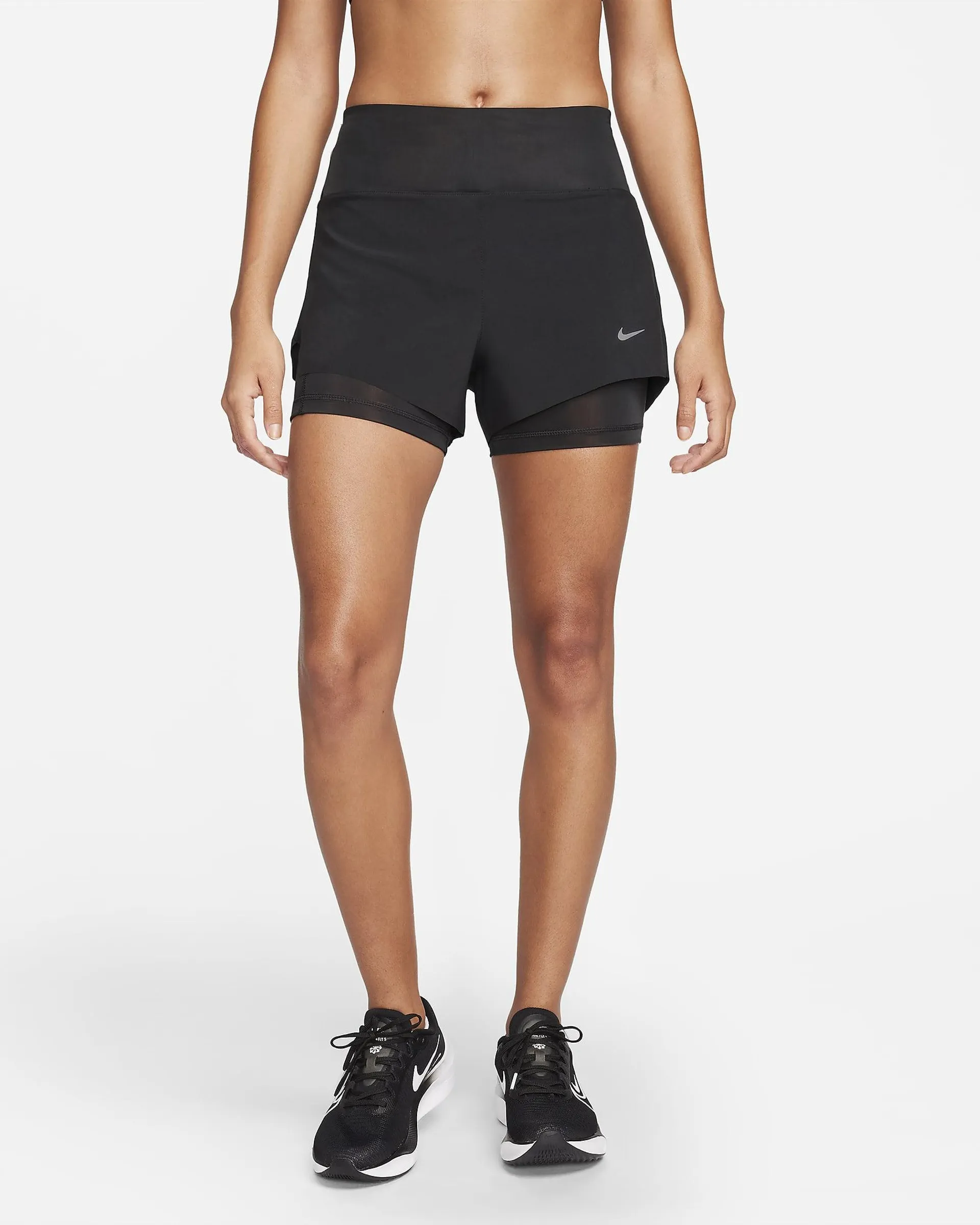 Women's Mid-Rise 8cm (approx.) 2-in-1 Running Shorts with Pockets