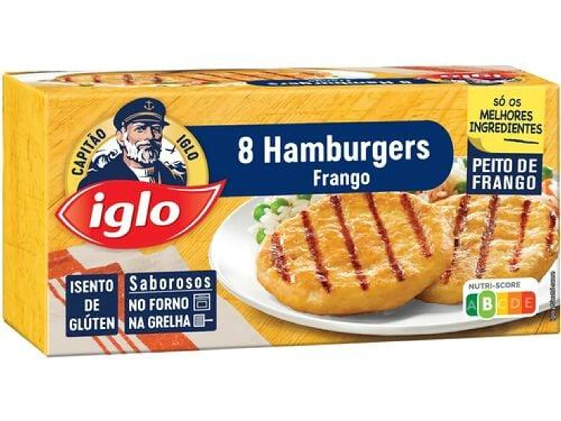 hamburgers iglo frango sem glúten 8un 480g