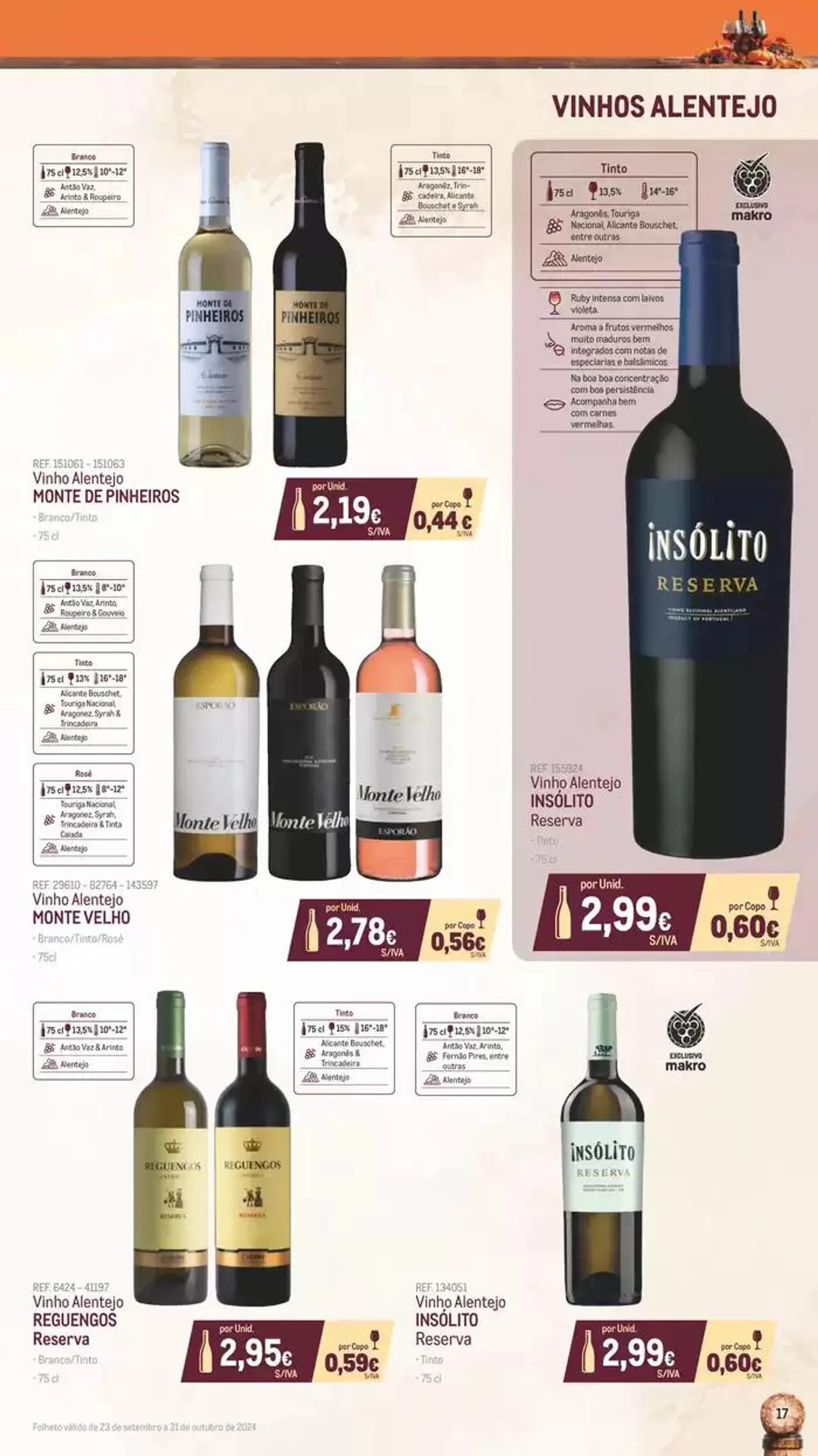 Folheto Catálogo de Vinhos, Queijos e Enchidos de 8 de outubro até 31 de outubro 2024 - Pagina 17