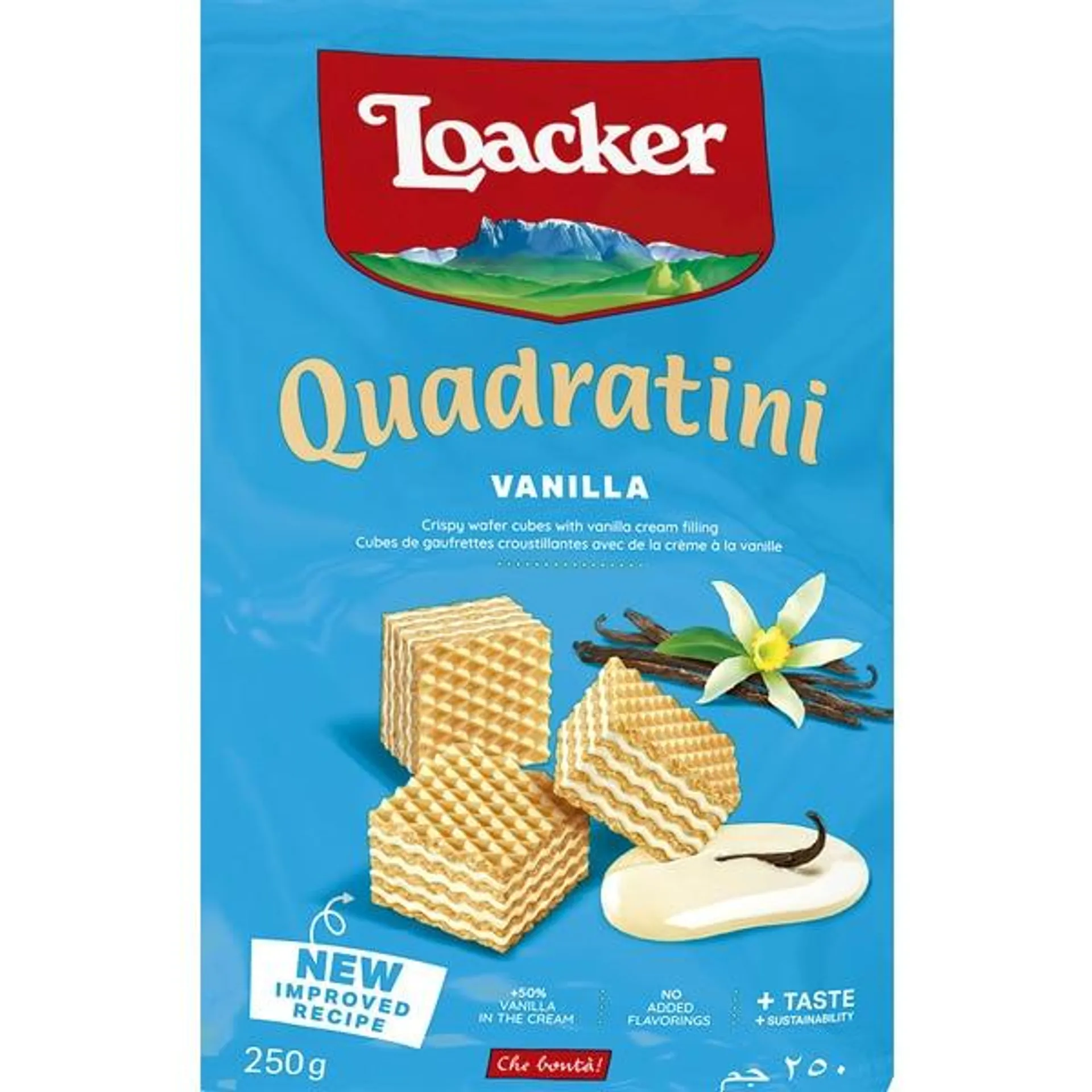 Bolachas Wafer de Baunilha Quadratini