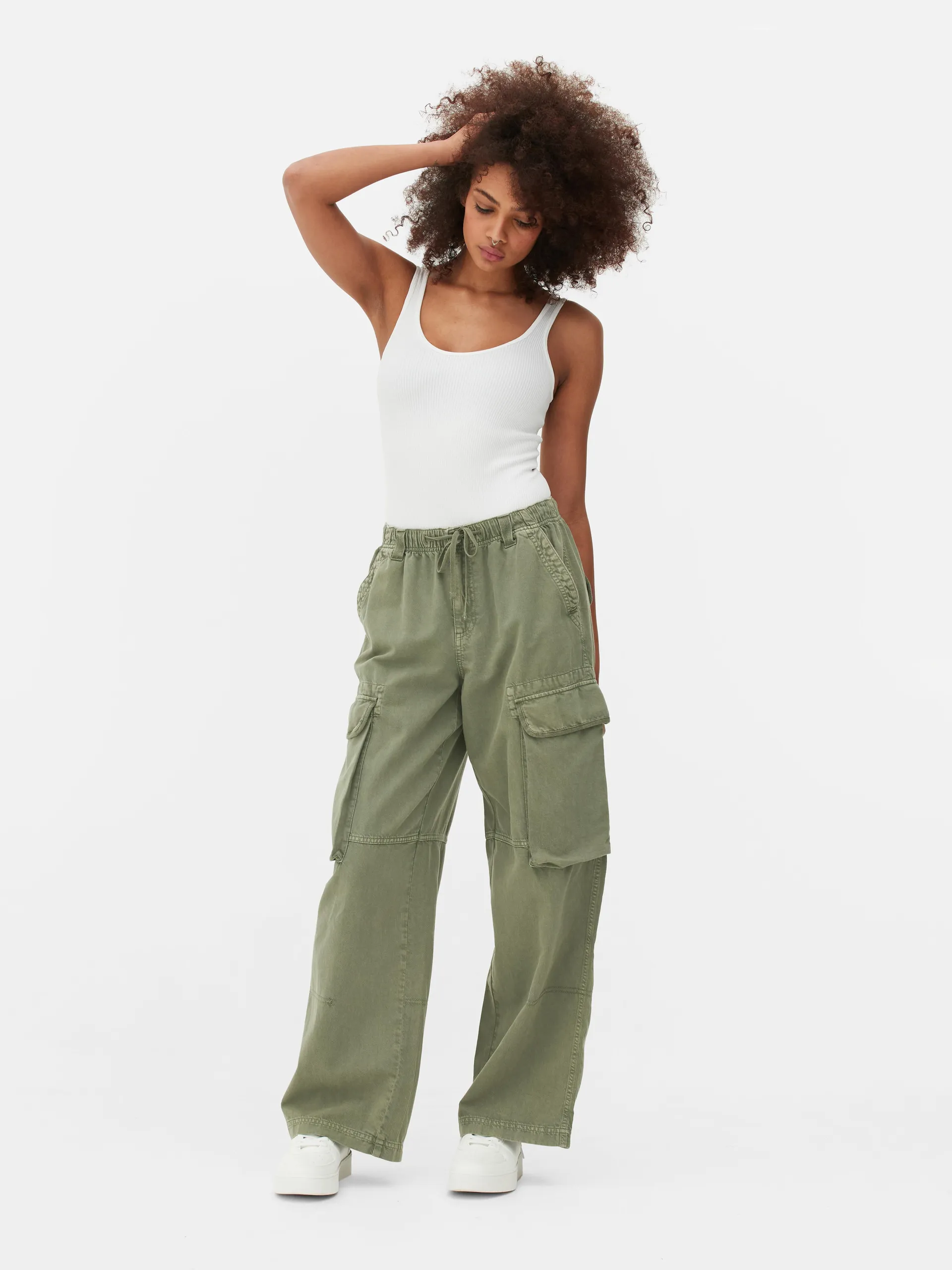 Tie Waist Cargo Trousers