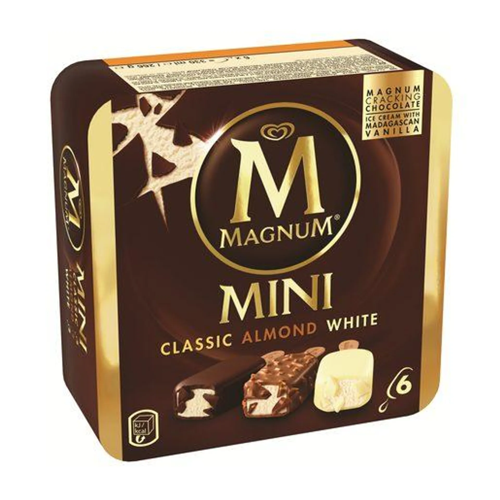 MAGNUM Gelados Multipack Magnum Mini Clássico, Amêndoas e Branco 6x55 ml