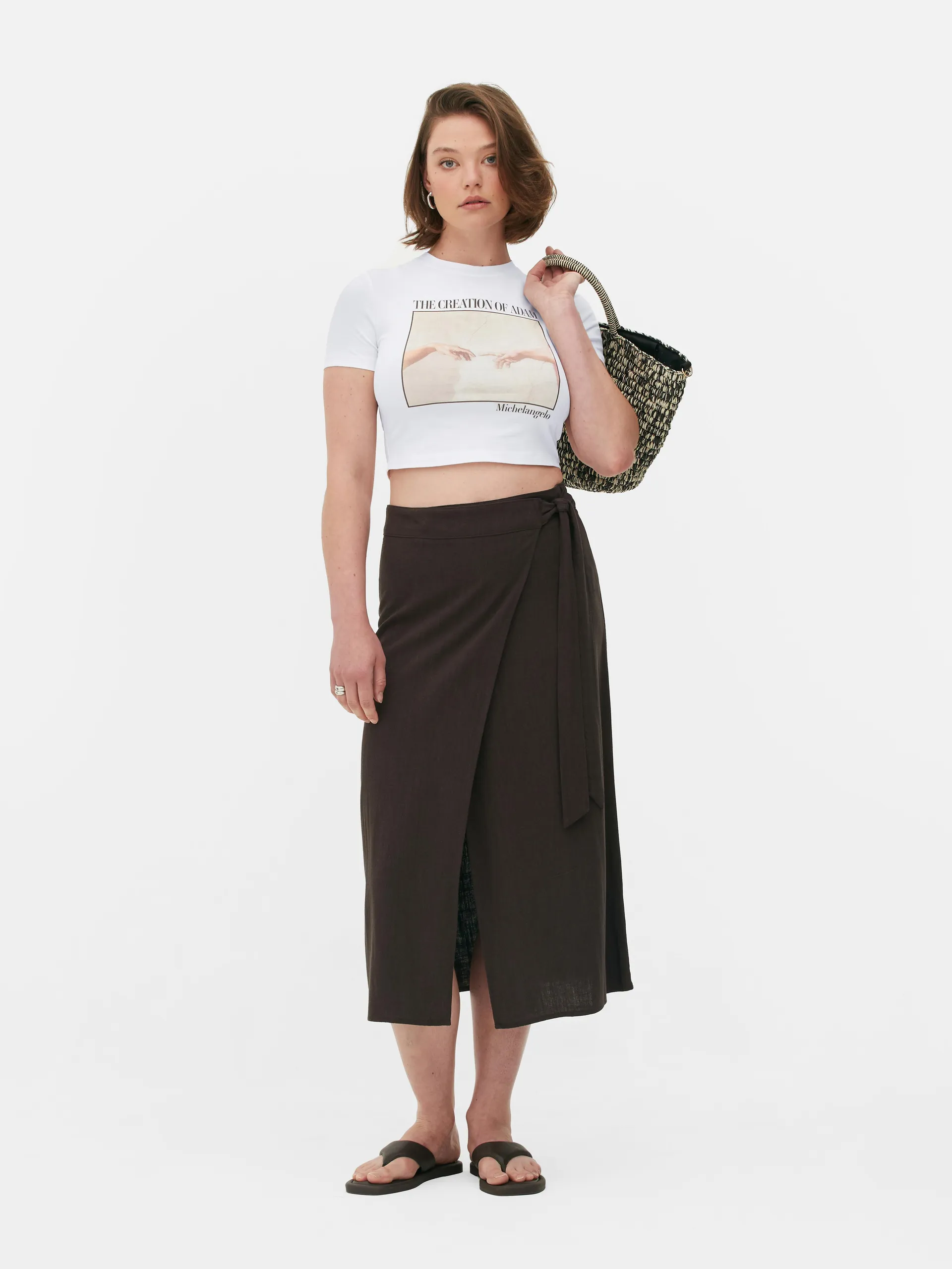 Michelangelo Graphic Cropped T-Shirt