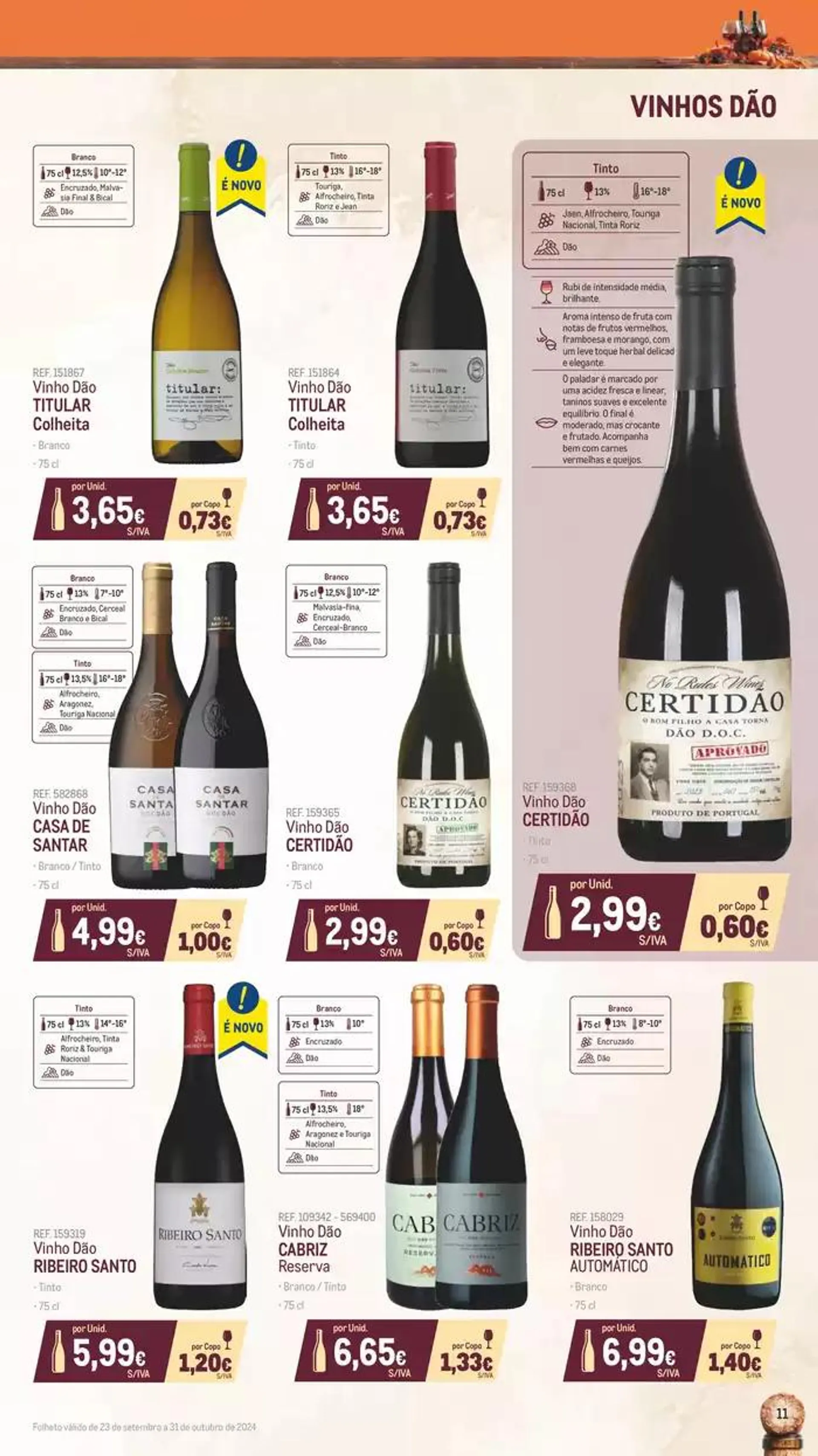 Folheto Catálogo de Vinhos, Queijos e Enchidos de 8 de outubro até 31 de outubro 2024 - Pagina 11