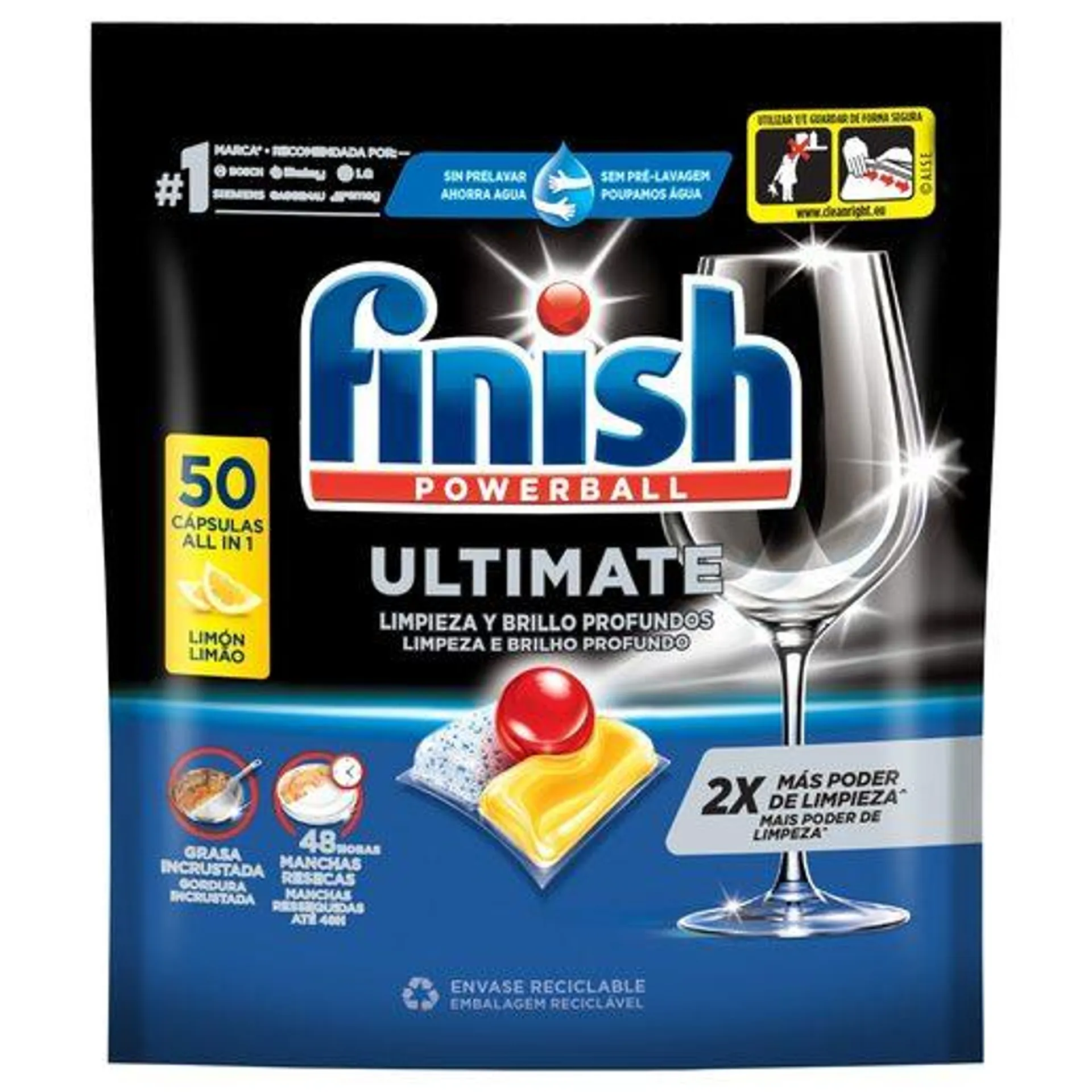 FINISH Detergente Pastilhas Máquina Loiça Quantum Limão 50 Un