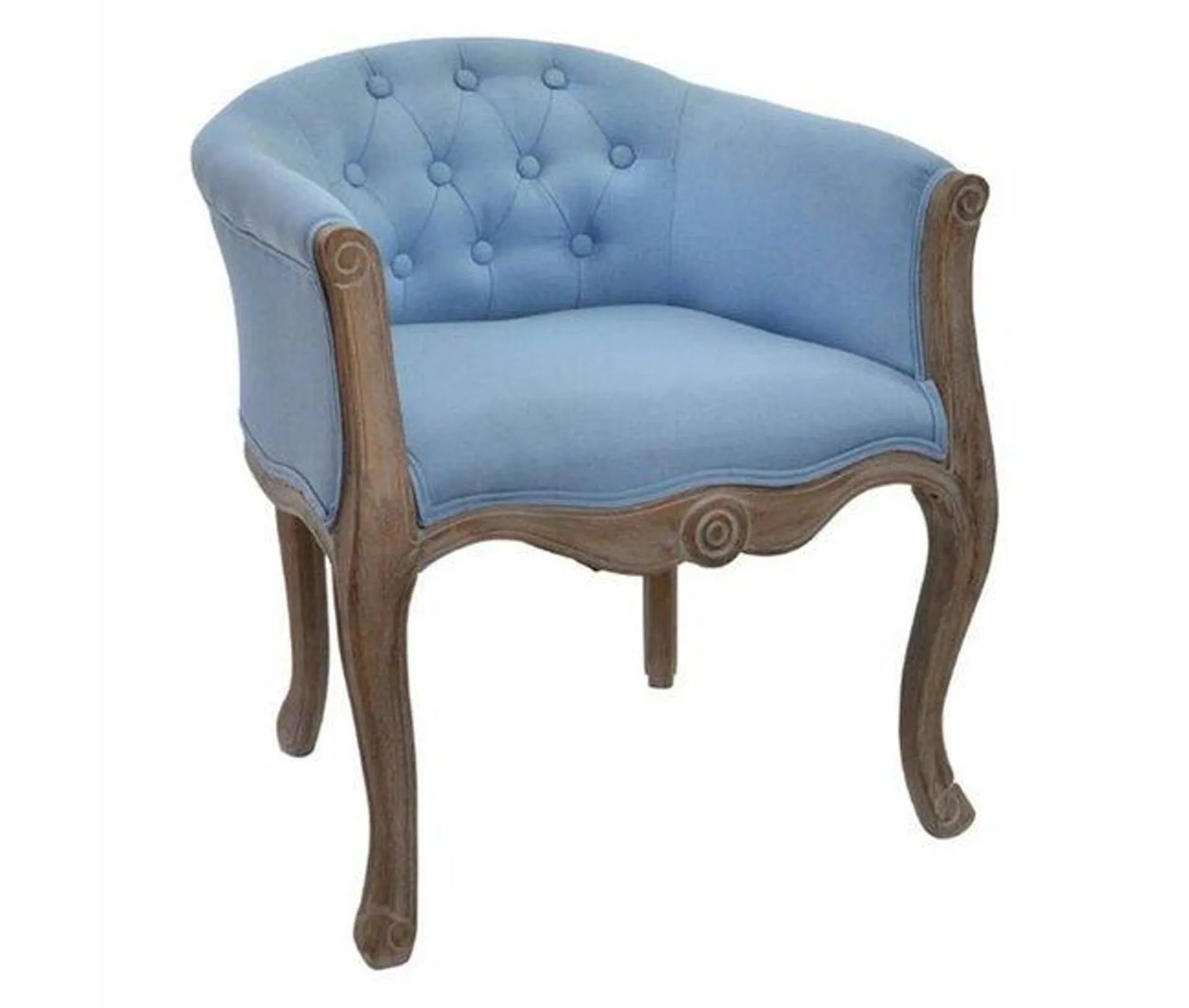 Poltrona DKD Home Decor Azul Poliéster Madeira (58 x 56 x 69 cm)