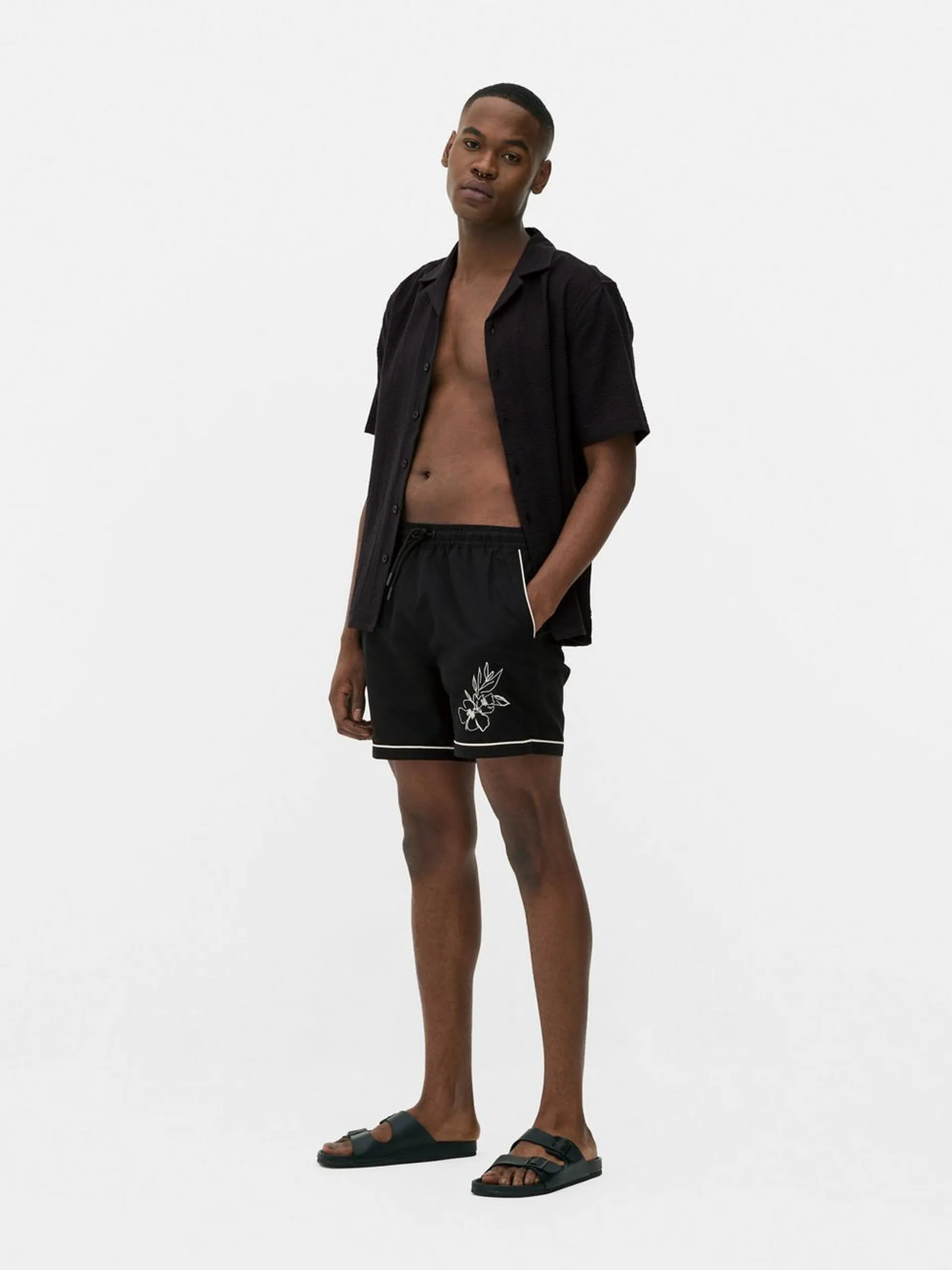 Embroidered Swim Shorts
