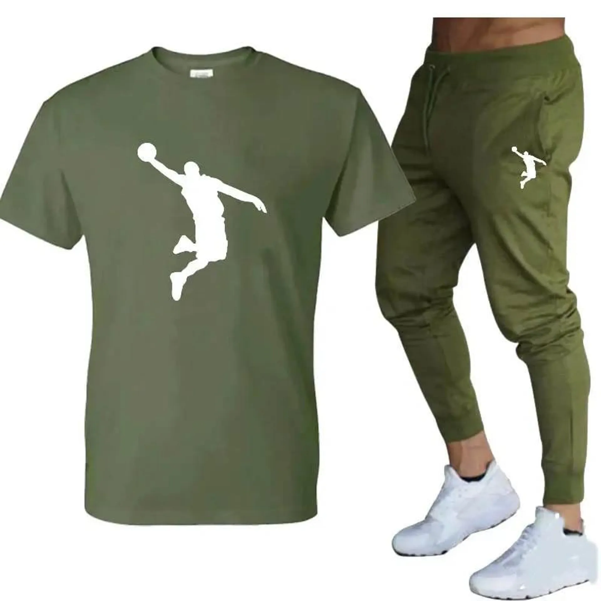 Men's T-shirt and jogging pants suit, hip hop coat, casual brand, i.e. in the hot, summer