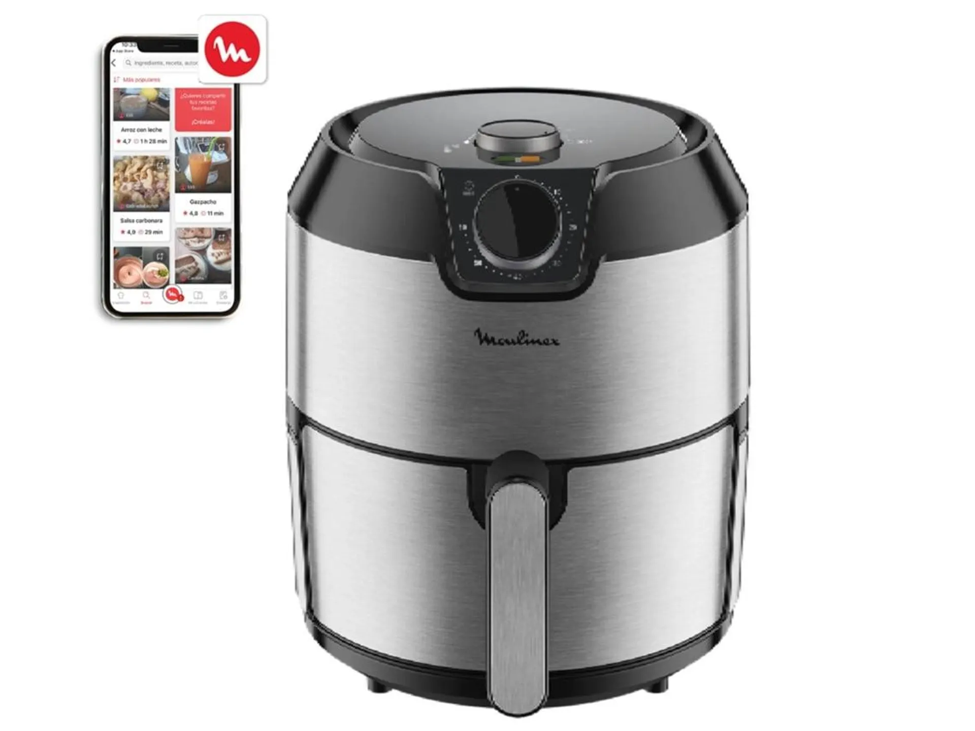 Fritadeira sem Óleo MOULINEX Air Fryer Easy Fry Classic+ EZ201D10 (4.2L - Inox)