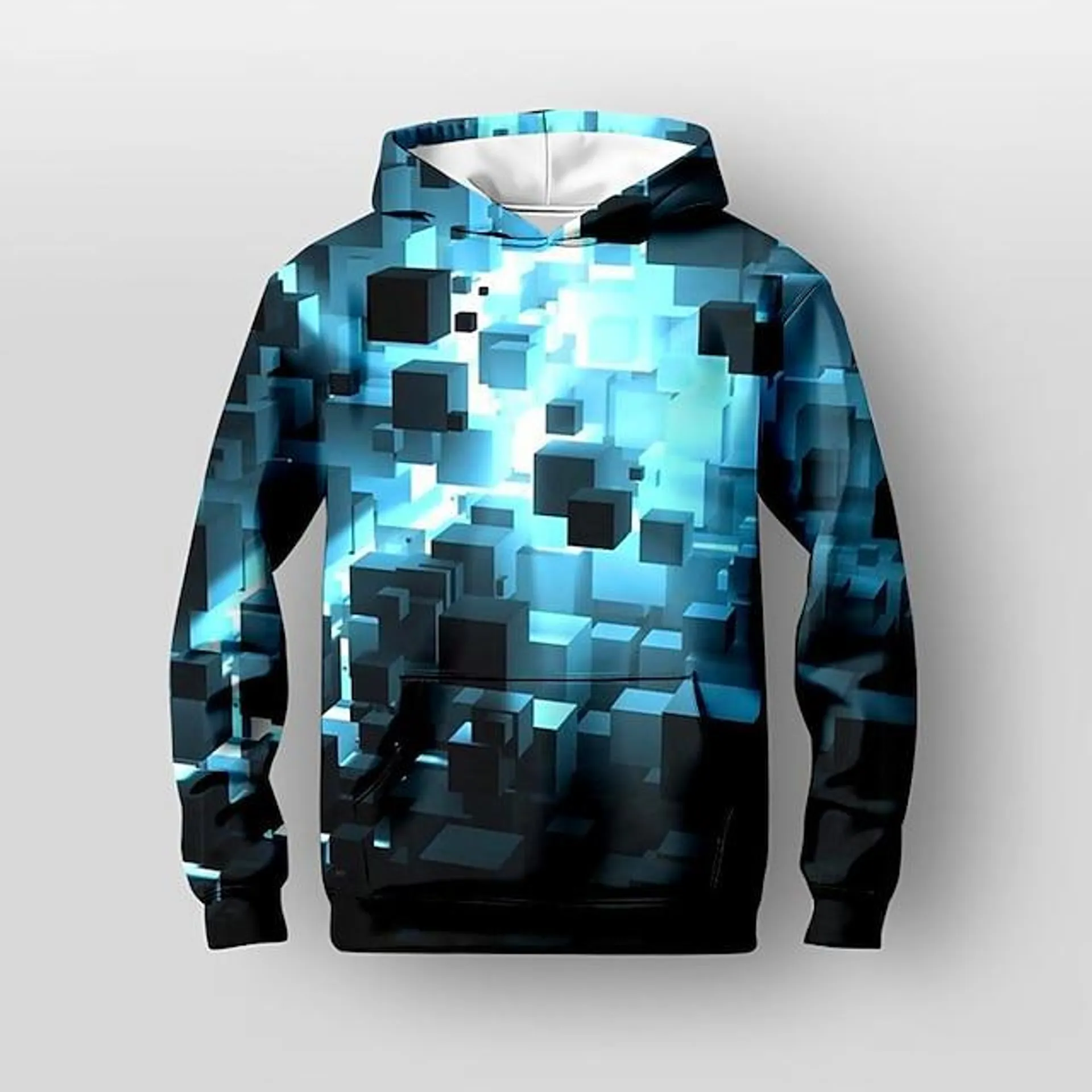 Jongens 3D Geometrisch Trui met capuchon Pullover Lange mouw 3D-afdrukken Lente Herfst Modieus Streetwear Stoer Polyester Kinderen 3-12 jaar Capuchon Buiten Casual Dagelijks Normale pasvorm