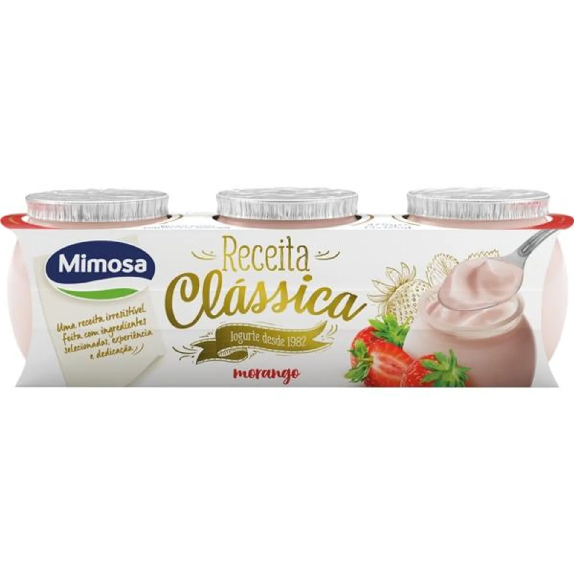 Receita Clássica Iogurte Cremoso de Morango Pack 3