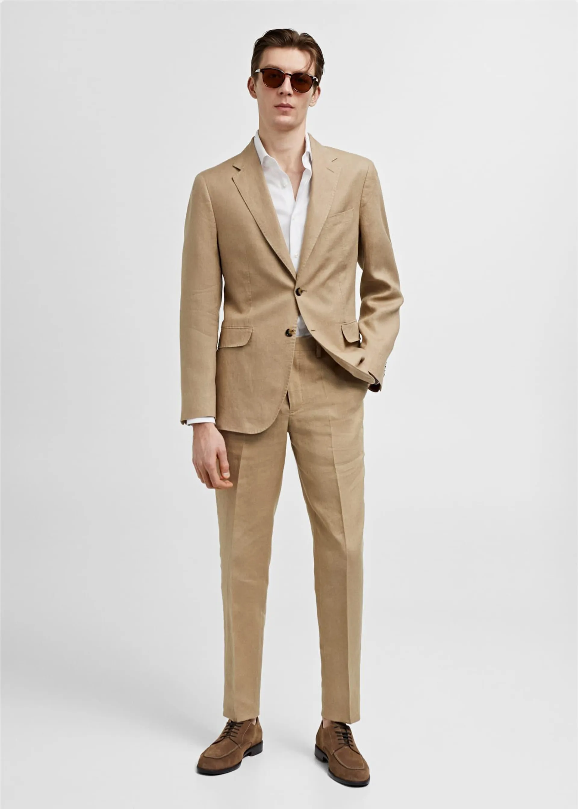 Slim fit suit pants 100% linen