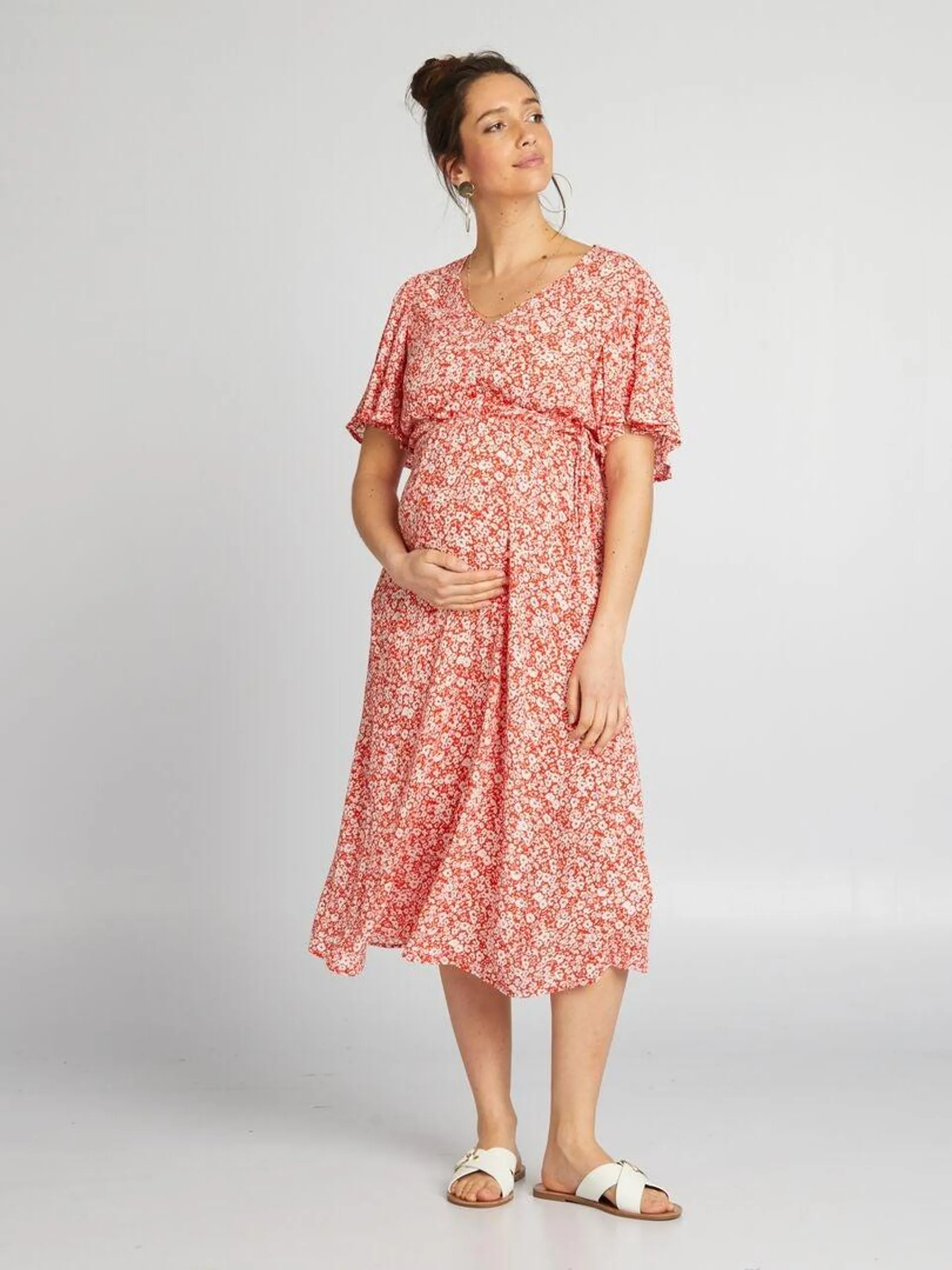 Vestido de grávida comprido - ROXO