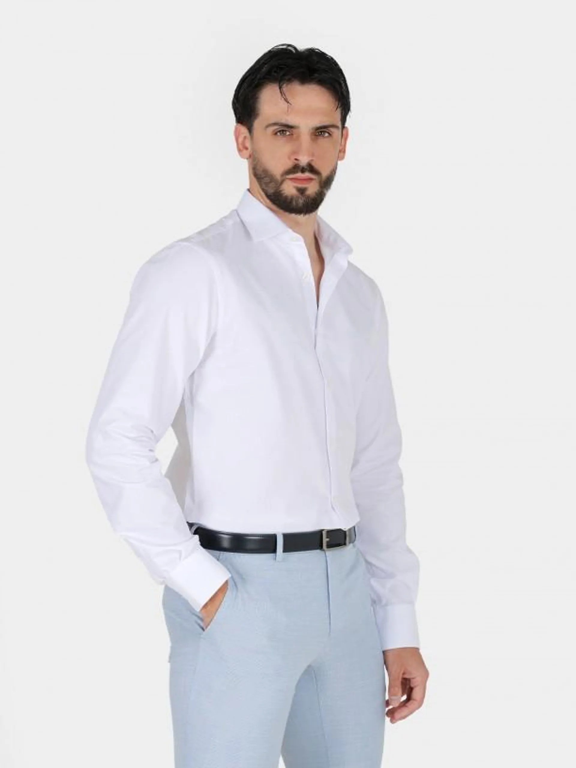 Camisa regular fit com micro padrão