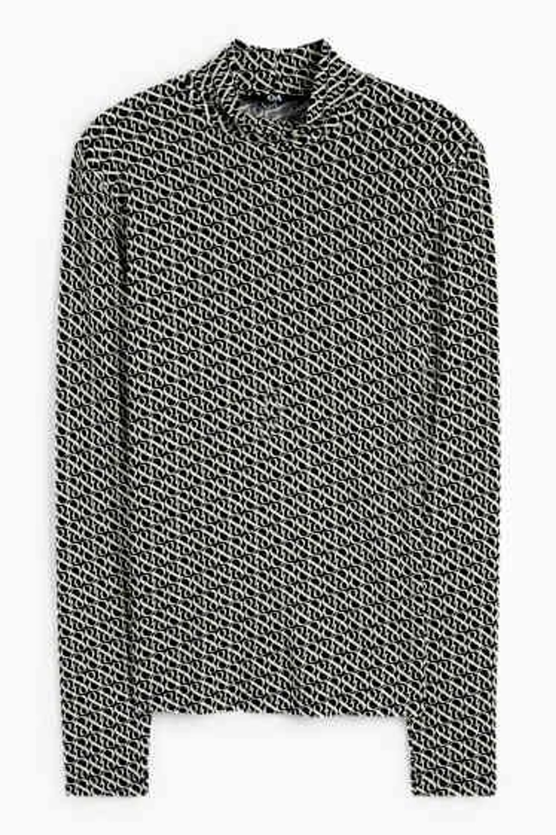 Basic polo neck top - patterned