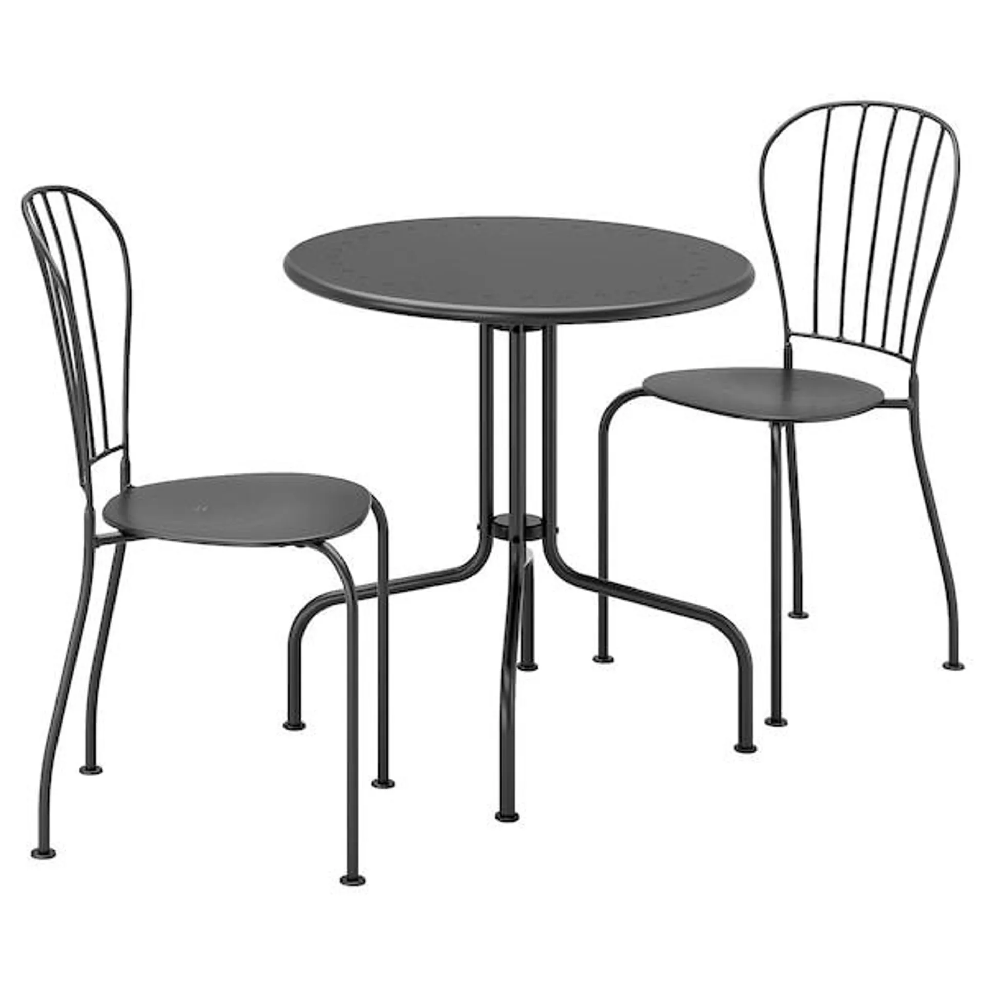 Table+2 chairs, outdoor, grey