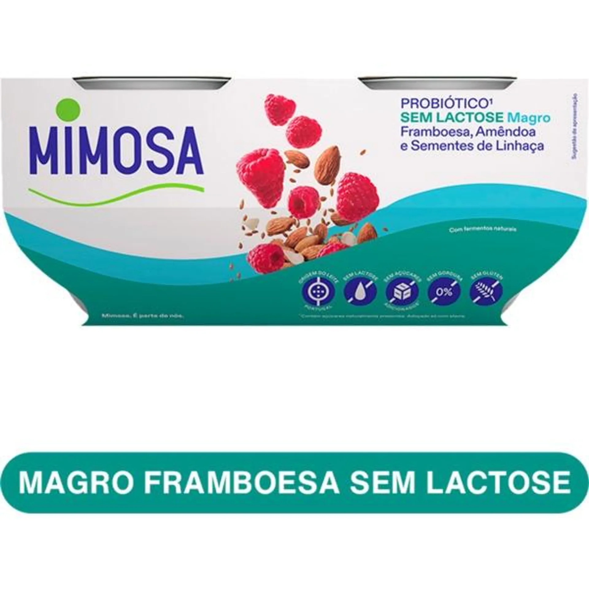 Probióticos sem Lactose Framboesa, Amêndoas e Sementes de Linhaça Pack 4 unidades