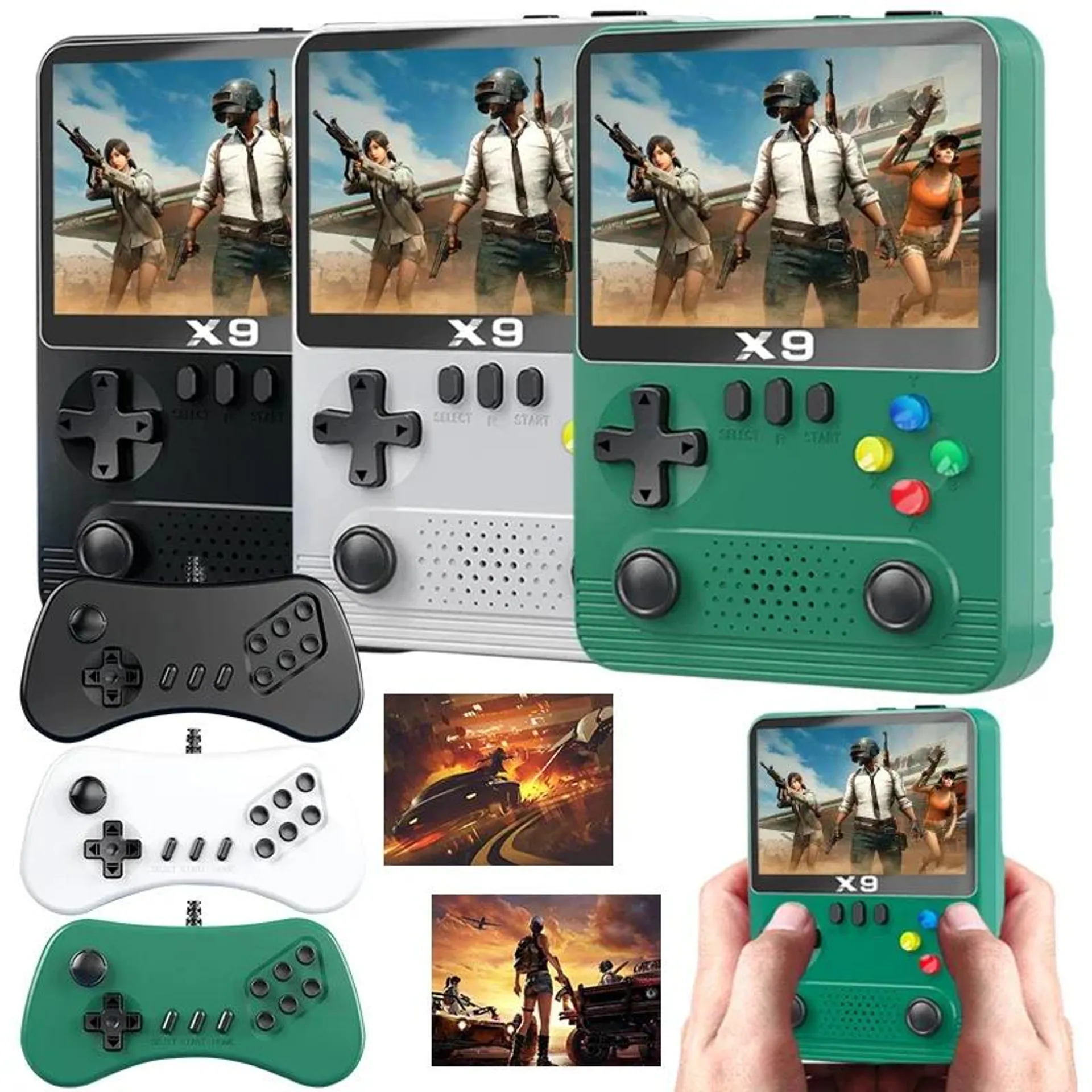 X9 10000+Games Retro Portable Mini Handheld Video Game Console 2000mAh/6000mAh 3.5in IPS Screen Kids Color Game Player