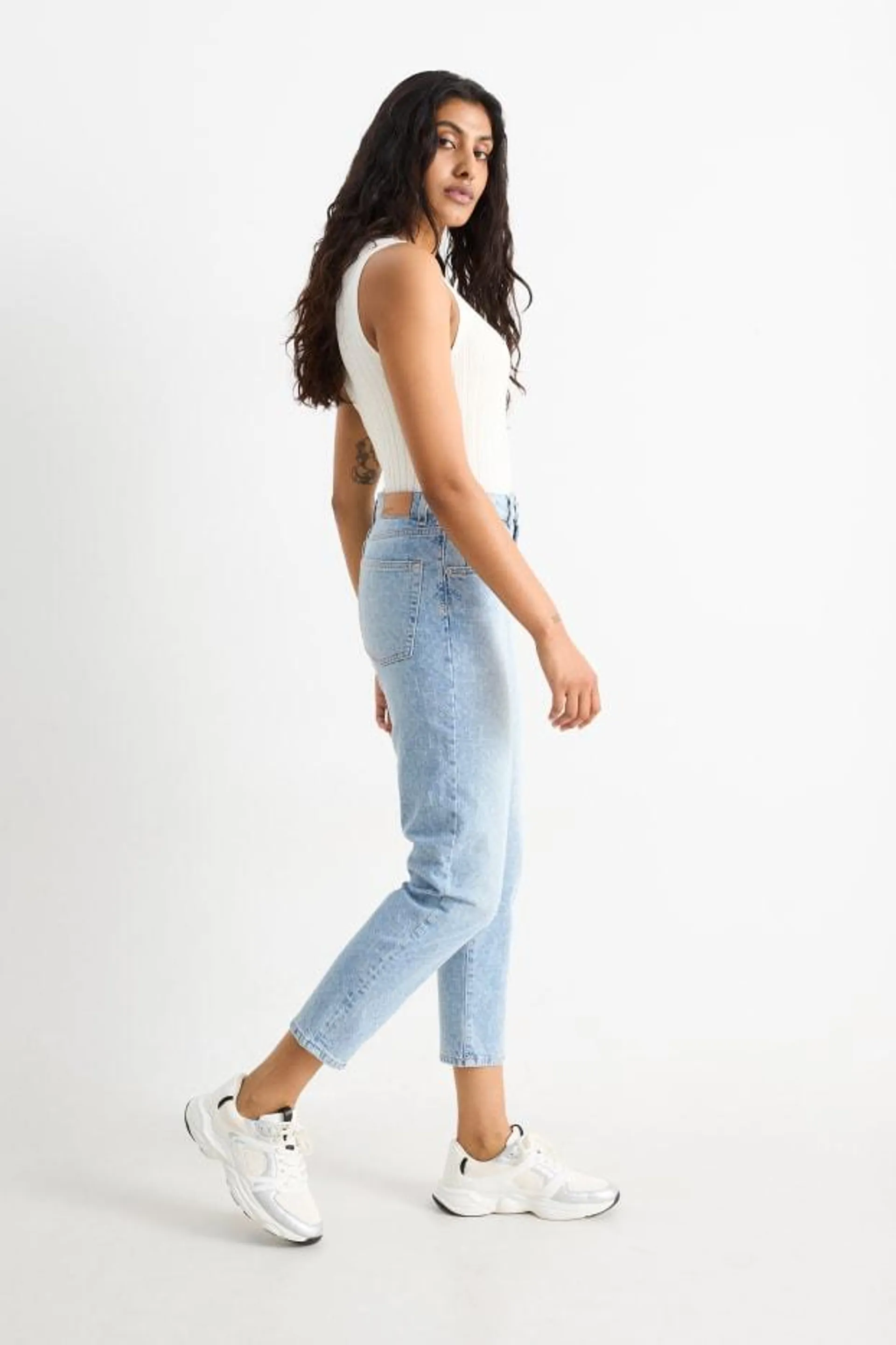 Mom jeans - high waist - patterned