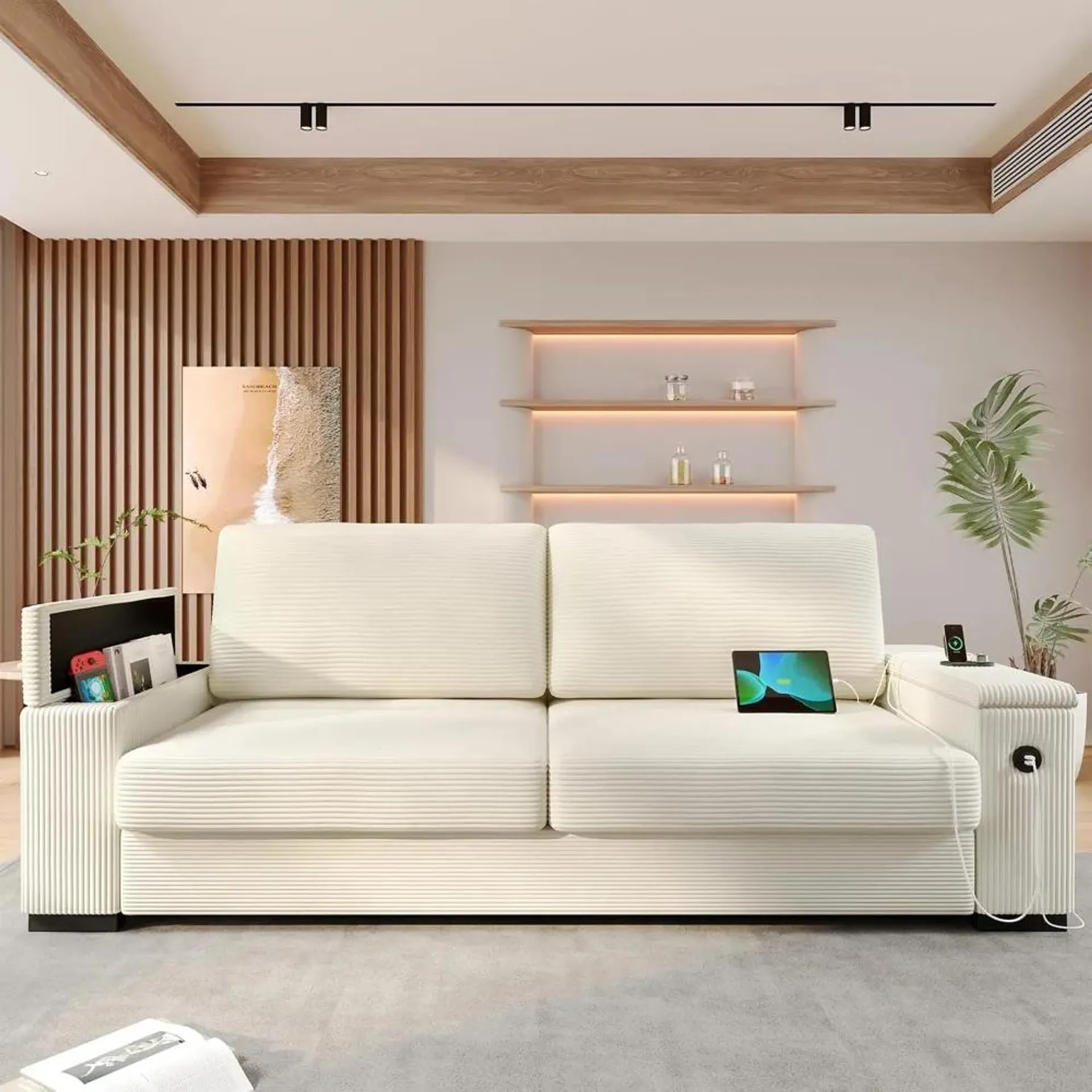 Modern Sofas Couches for Living Room, Comfy Couch with Extra Deep Seats, Oversized Loveseat Sofa , Removable Sofa Cover