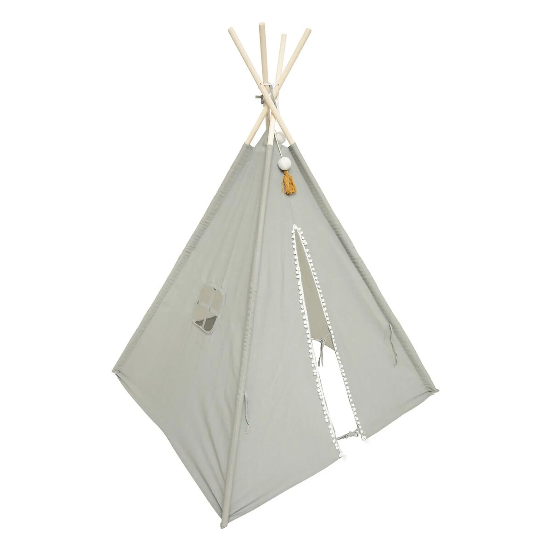 Tenda Tipi Azul Com Pompons Rainbow