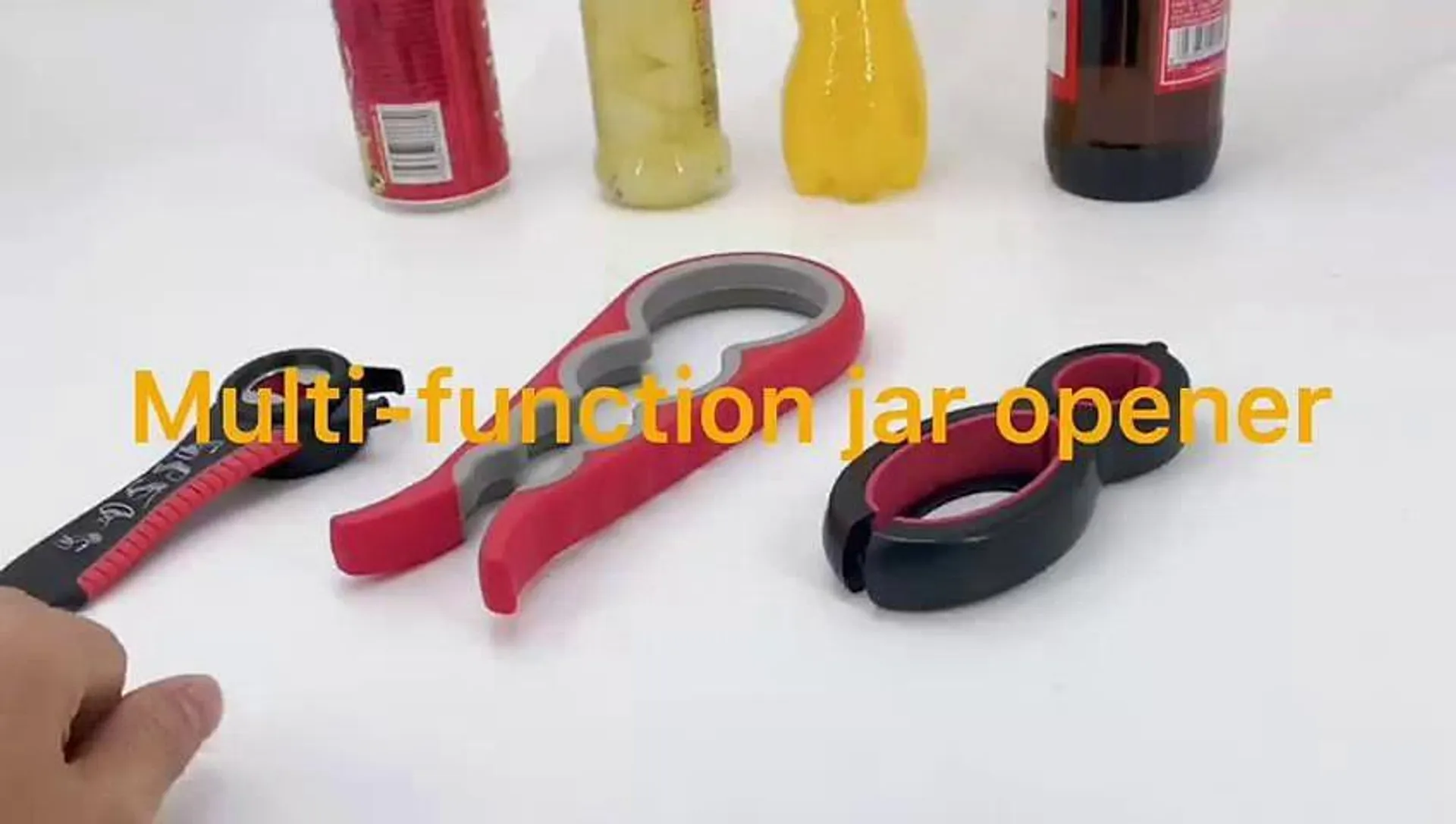 potopener 5 in 1 multifunctionele blikopener flesopener kit met siliconen handvat gemakkelijk te gebruiken voor kinderen ouderen en mensen met artritis