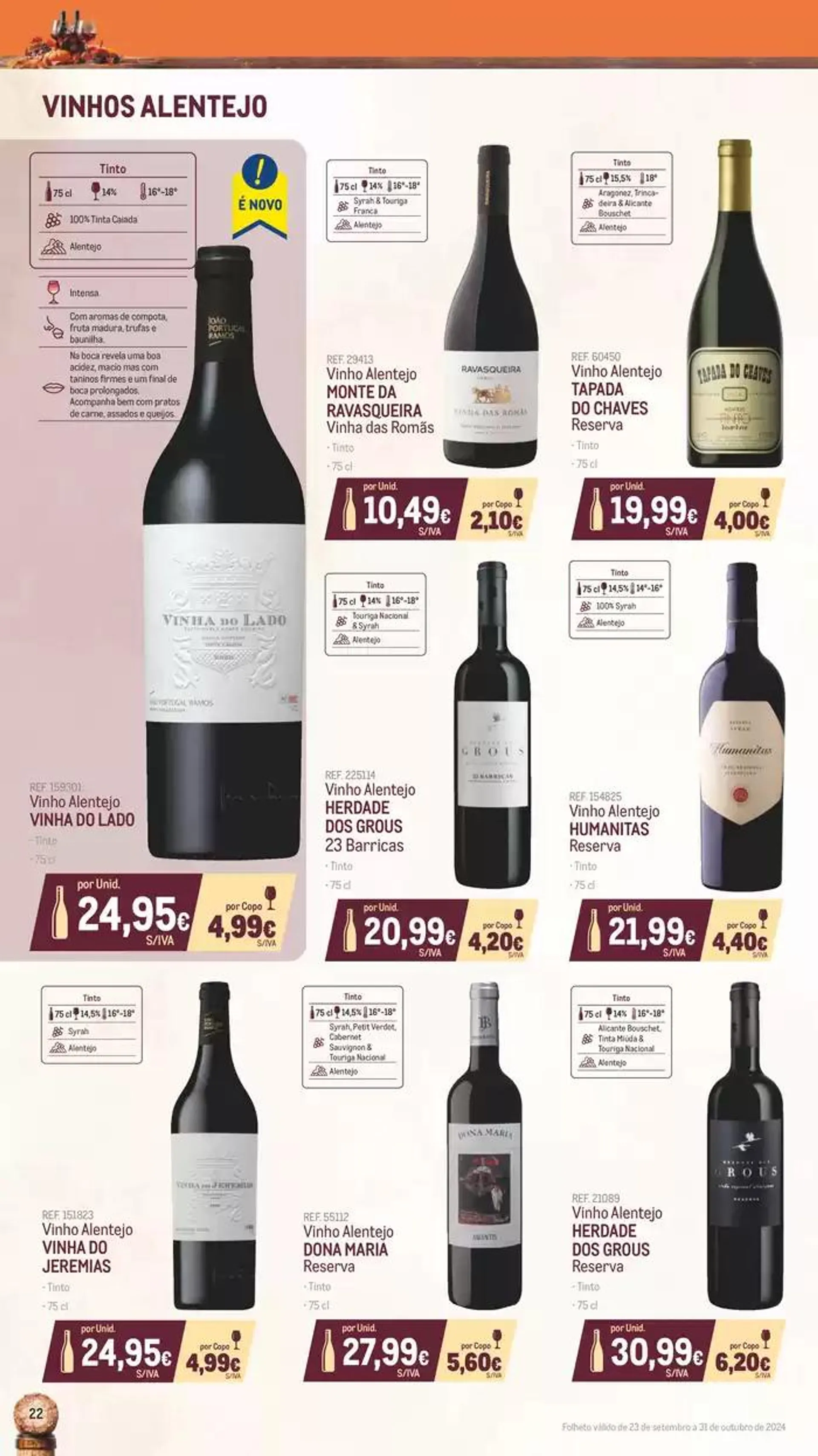 Folheto Catálogo de Vinhos, Queijos e Enchidos de 8 de outubro até 31 de outubro 2024 - Pagina 22