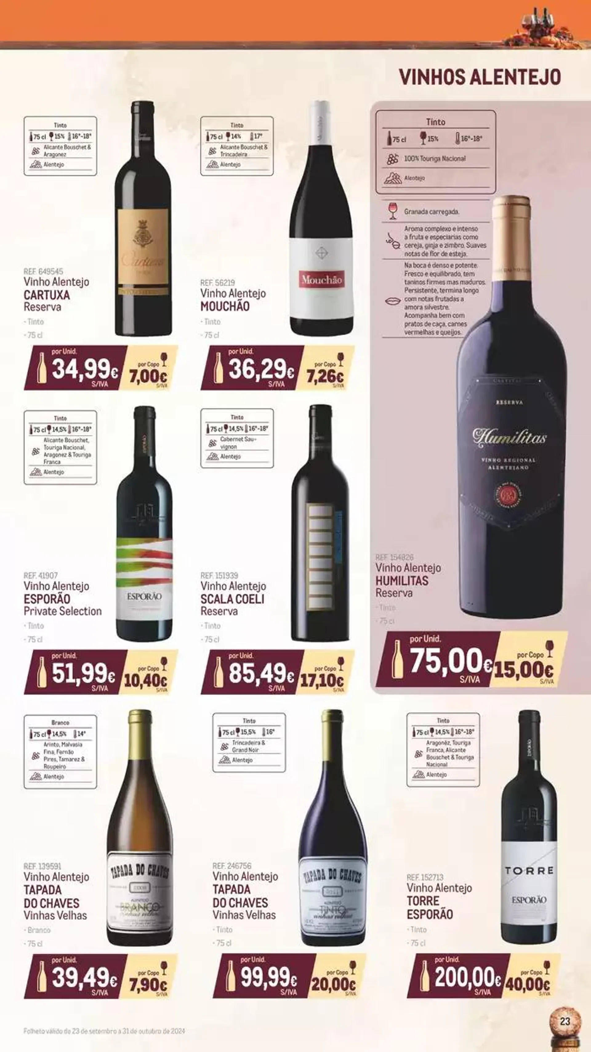 Folheto Catálogo de Vinhos, Queijos e Enchidos de 8 de outubro até 31 de outubro 2024 - Pagina 23