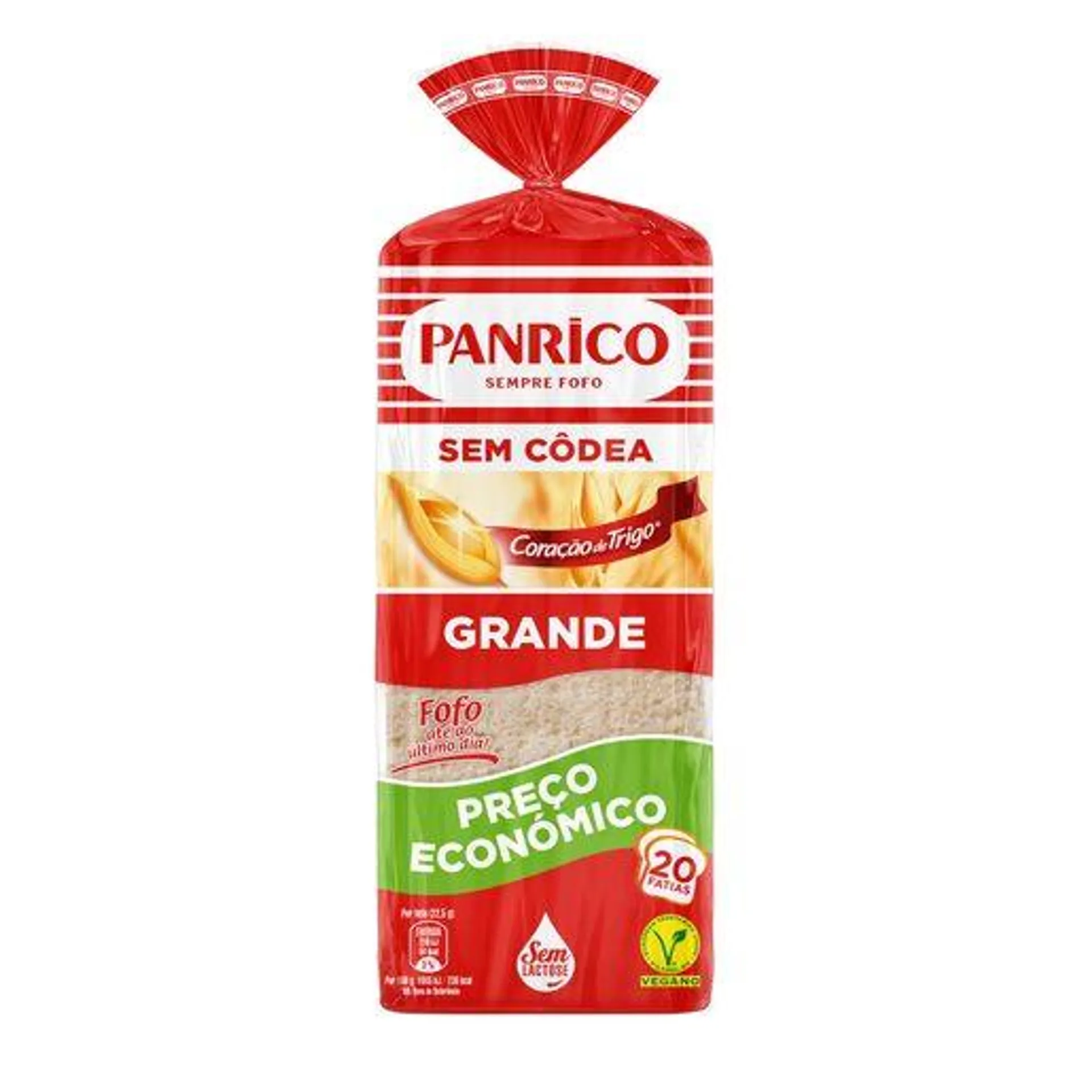 PANRICO Pão de Forma Sem Côdea Branco 450 g