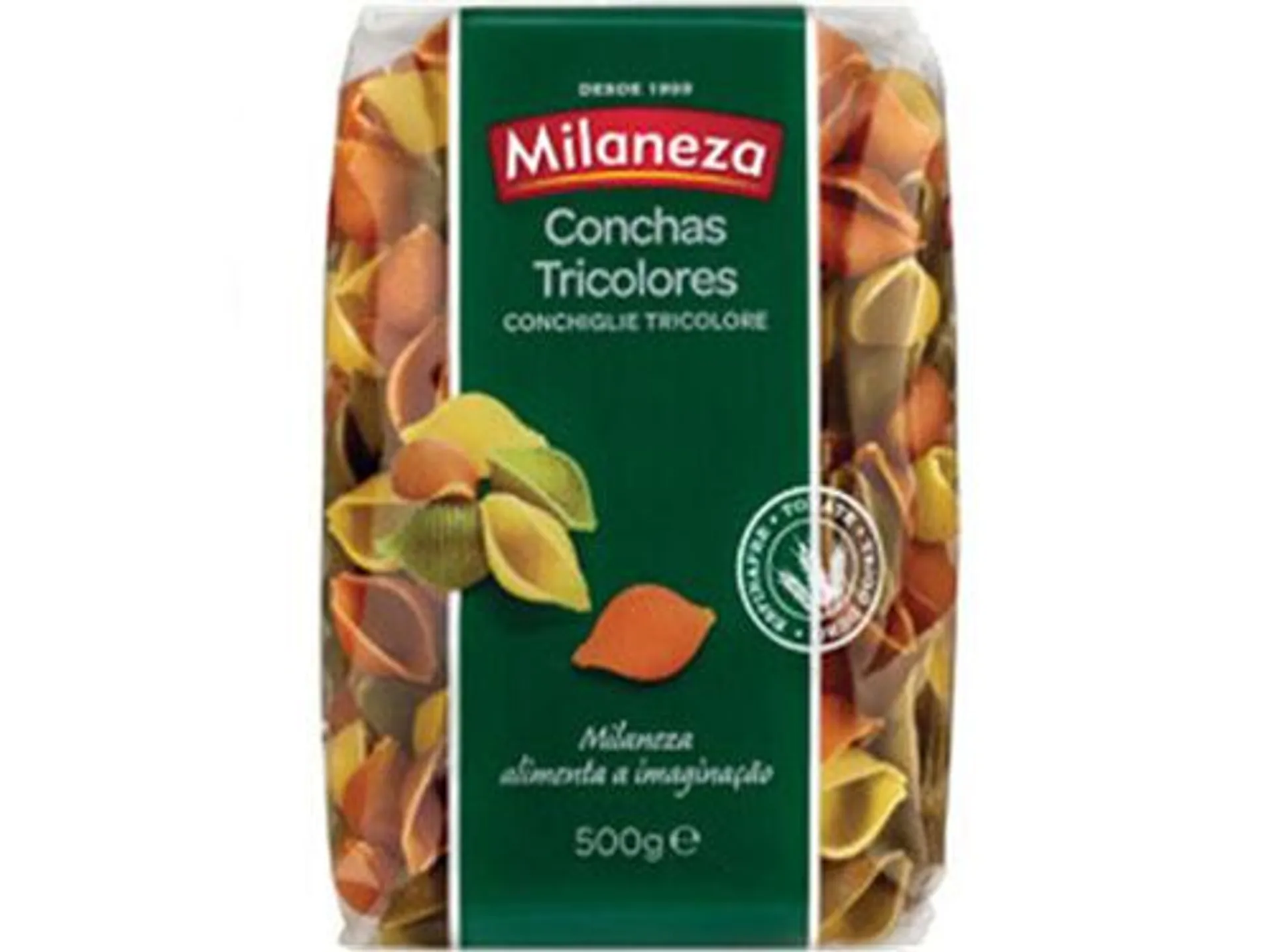 massinhas milaneza conchas tricolores 500g