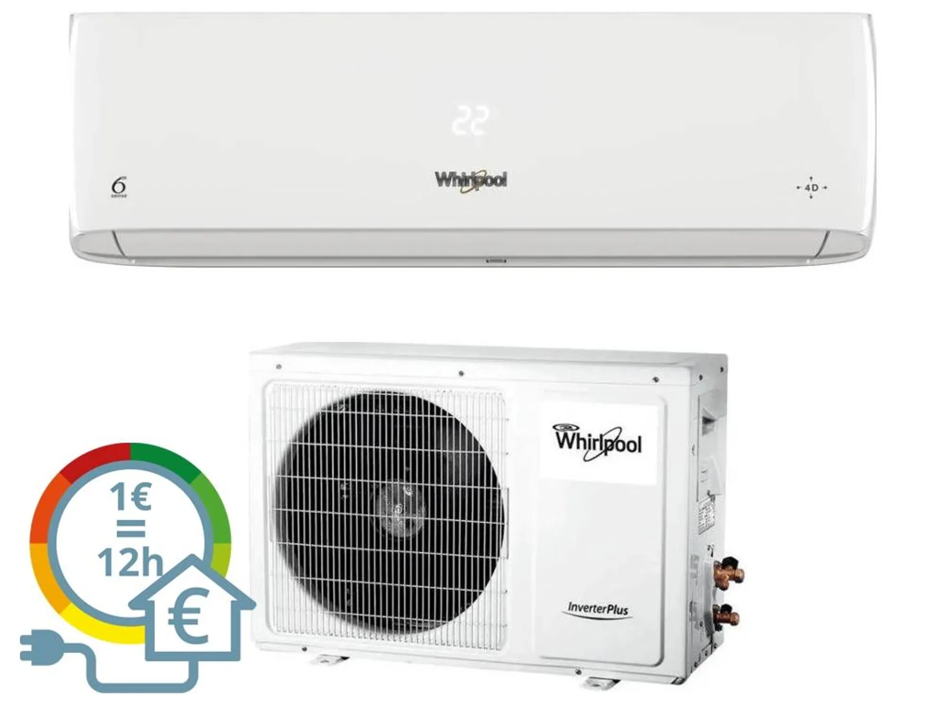 Ar Condicionado WHIRLPOOL SPICR 312W (25 m² - 12000 BTU - Branco)