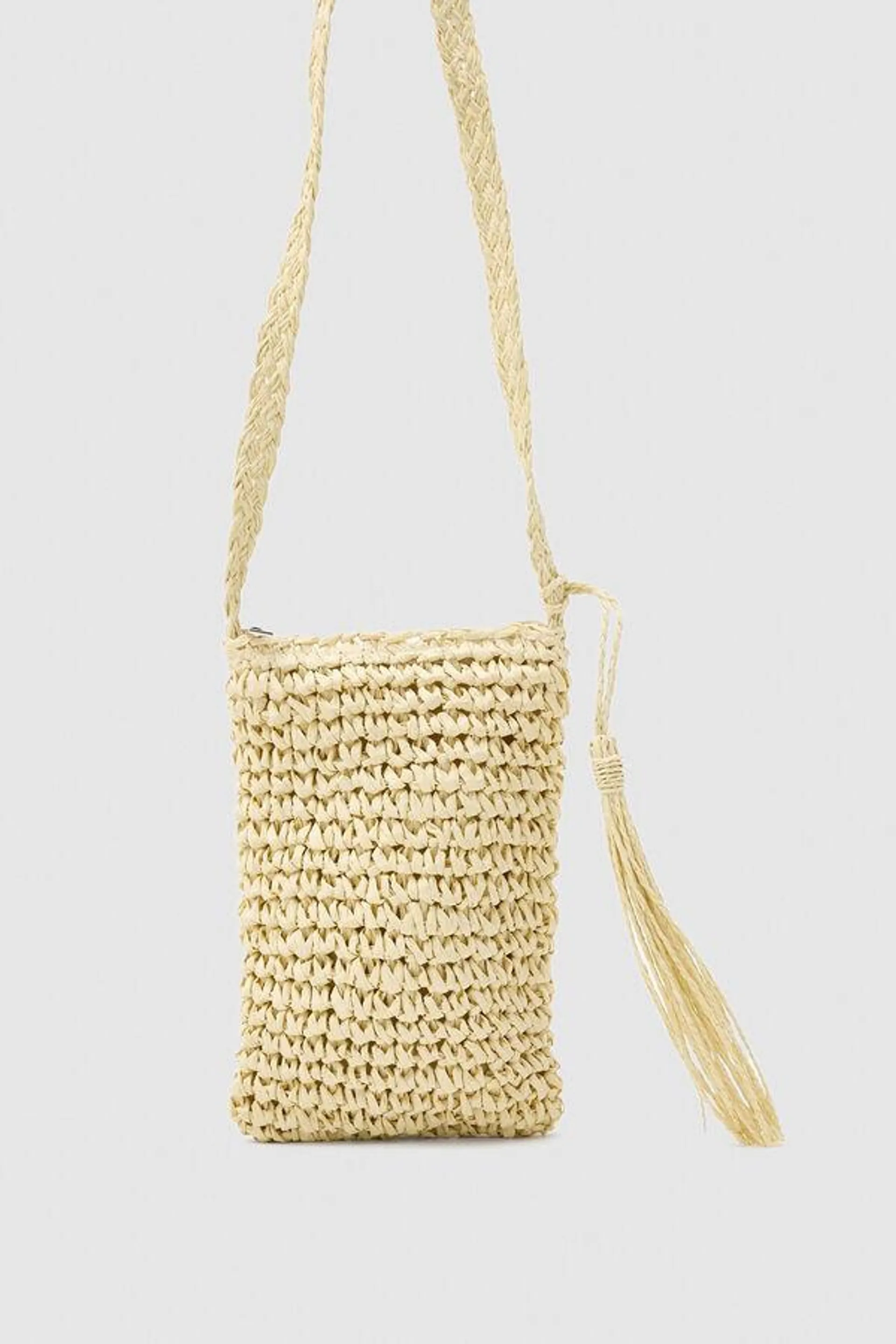 Bolso Fibra Natural Flores 14X