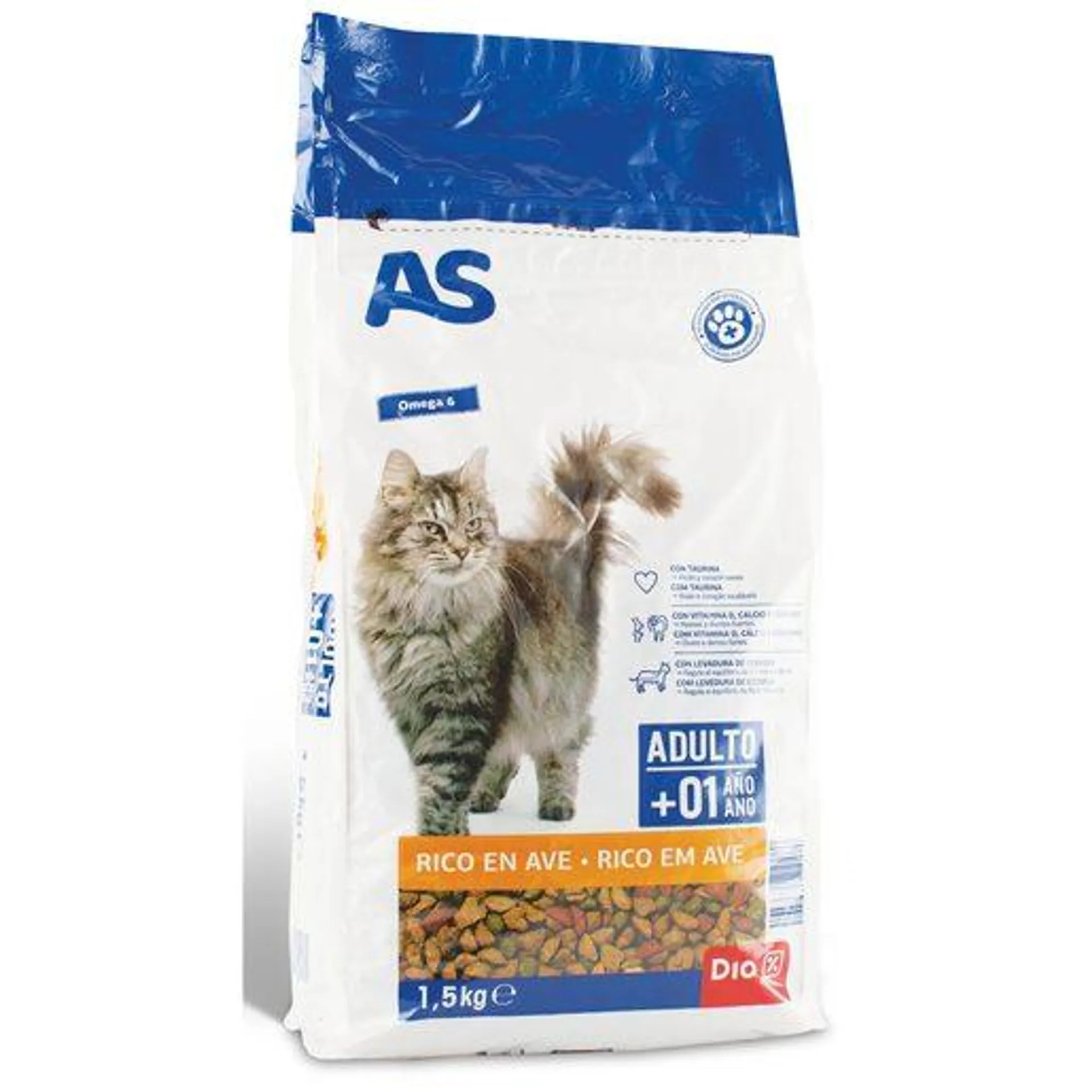 DIA AS Alimentação Seca de Carne Para Gato Menu Mix 1,5 kg