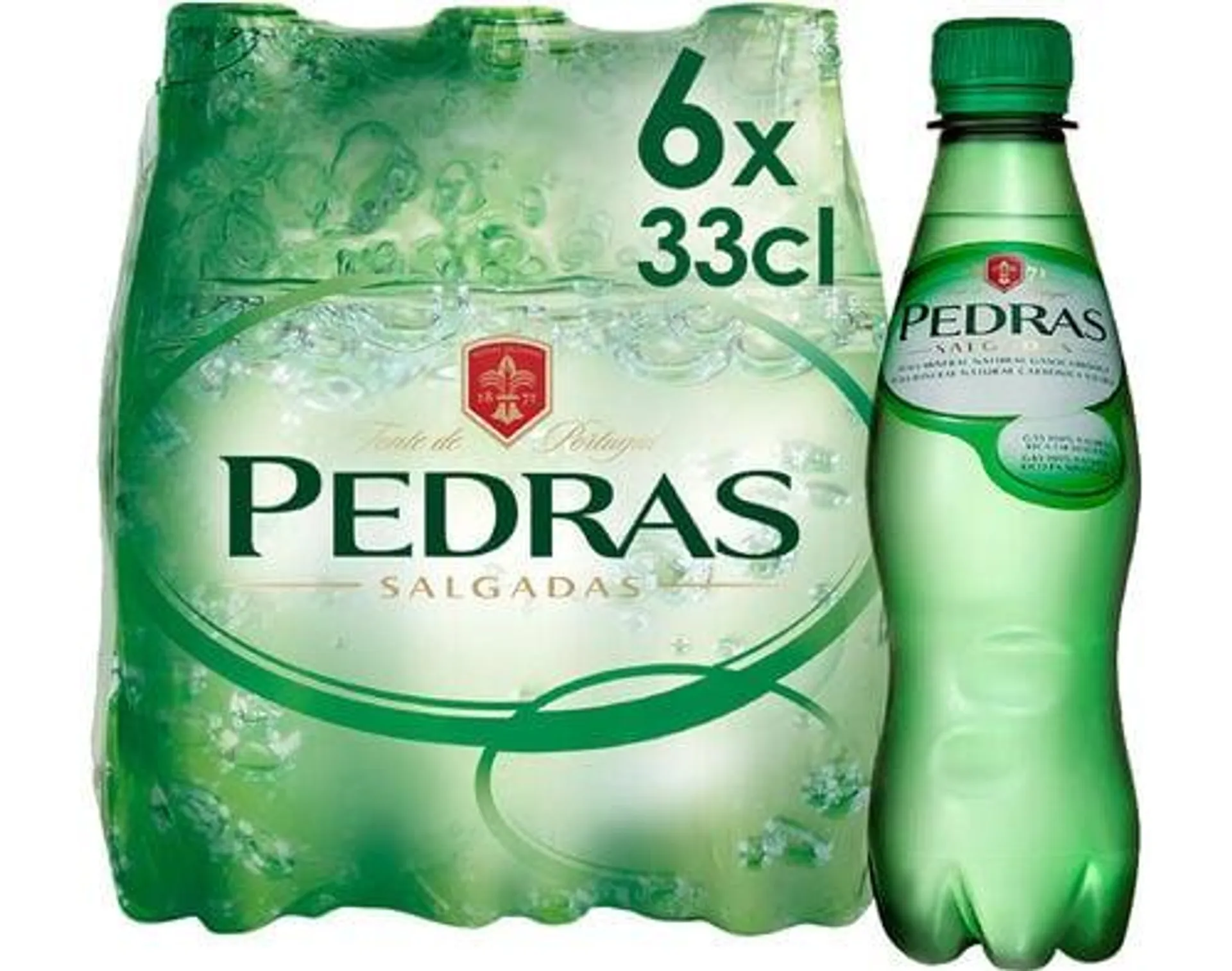 água pedras salgadas com gás pet 6x0.33l