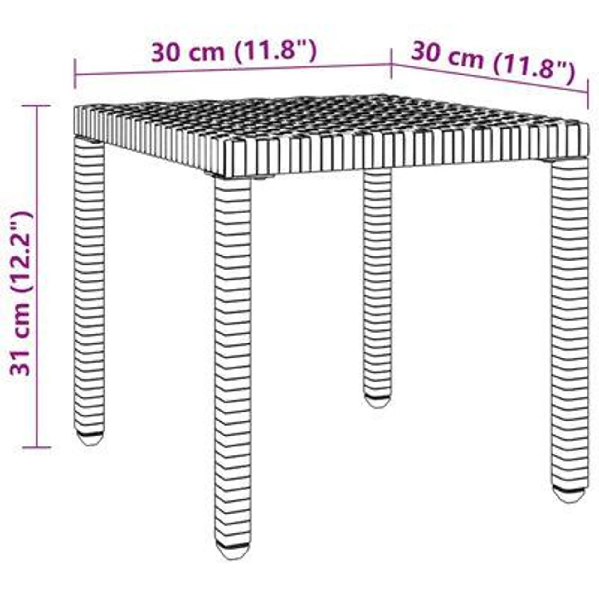 vidaXL Espreguiçadeiras com mesa 2 pcs vime PE castanho