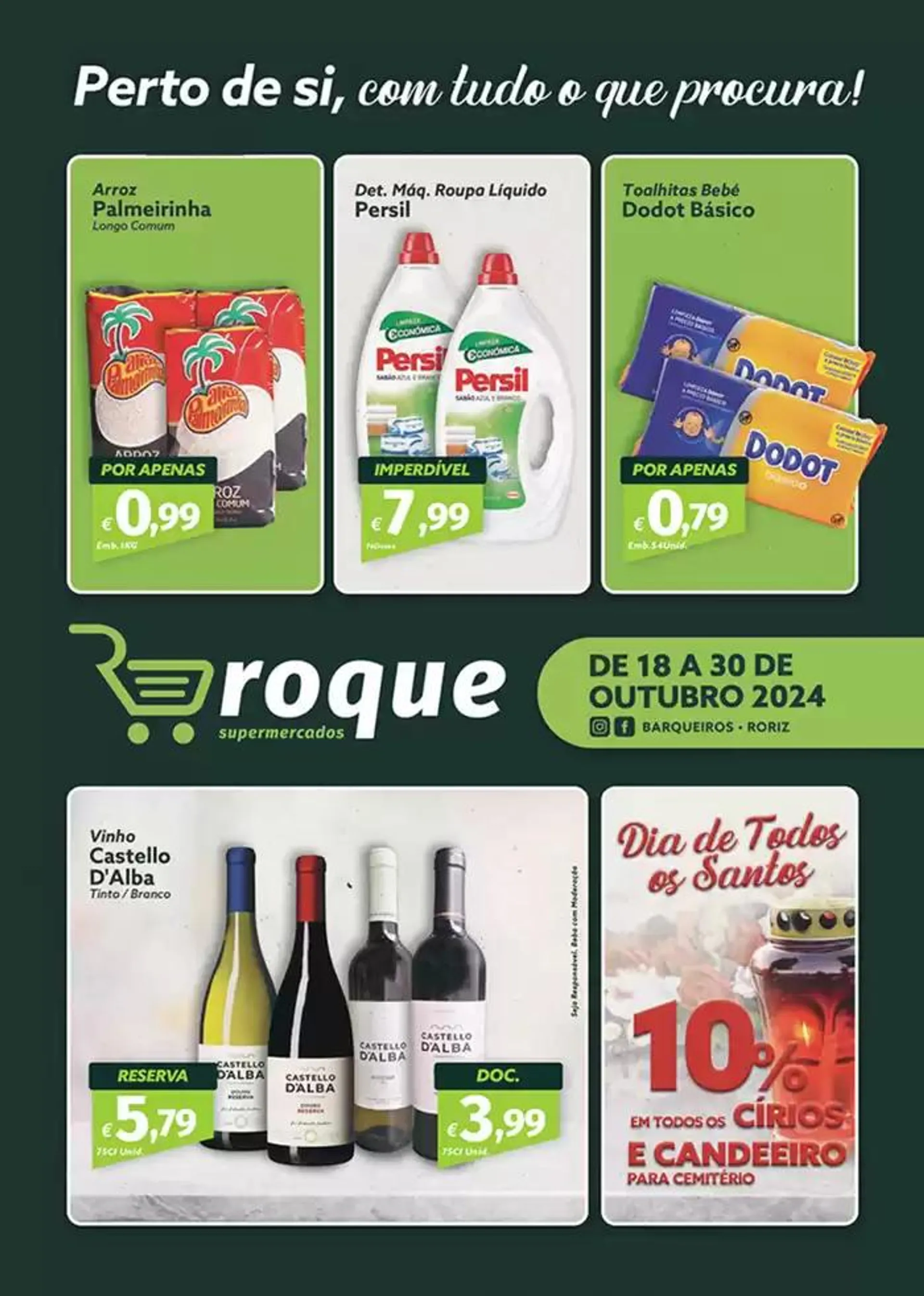 Folheto Folheto Roque Supermercados de 21 de outubro até 30 de outubro 2024 - Pagina 1