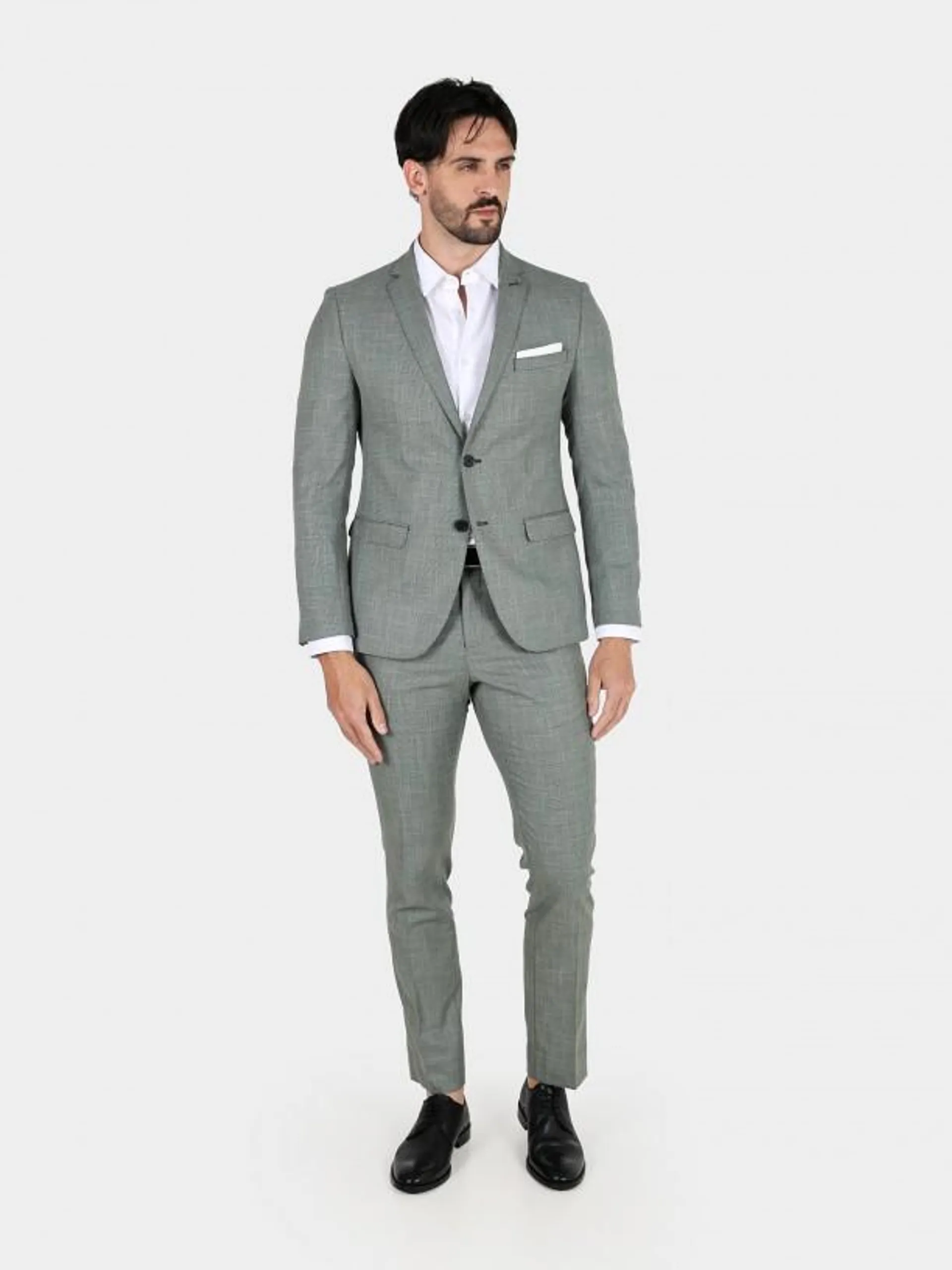 Fato de microestrutura slim fit