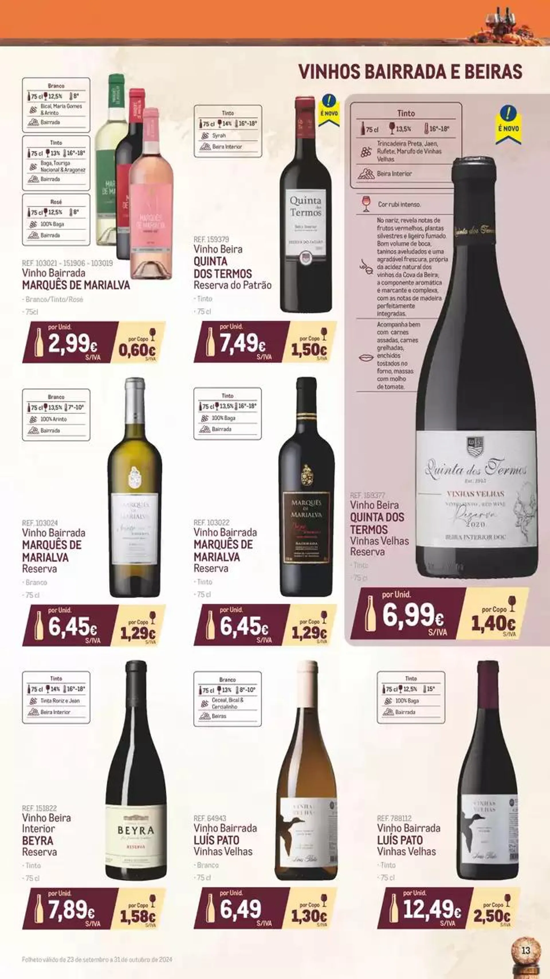 Folheto Catálogo de Vinhos, Queijos e Enchidos de 8 de outubro até 31 de outubro 2024 - Pagina 13