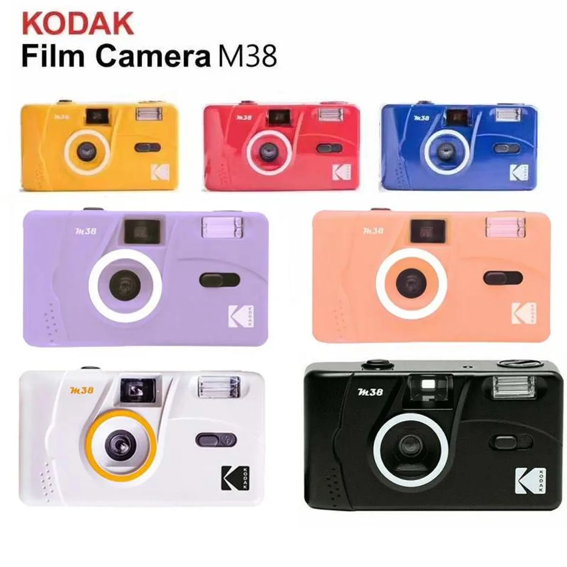 For KODAK Vintage Retro M38 Ungrade M35 35mm With flash Reusable Film Camera Starry Sky black/cloud white/grapefruit/lavender