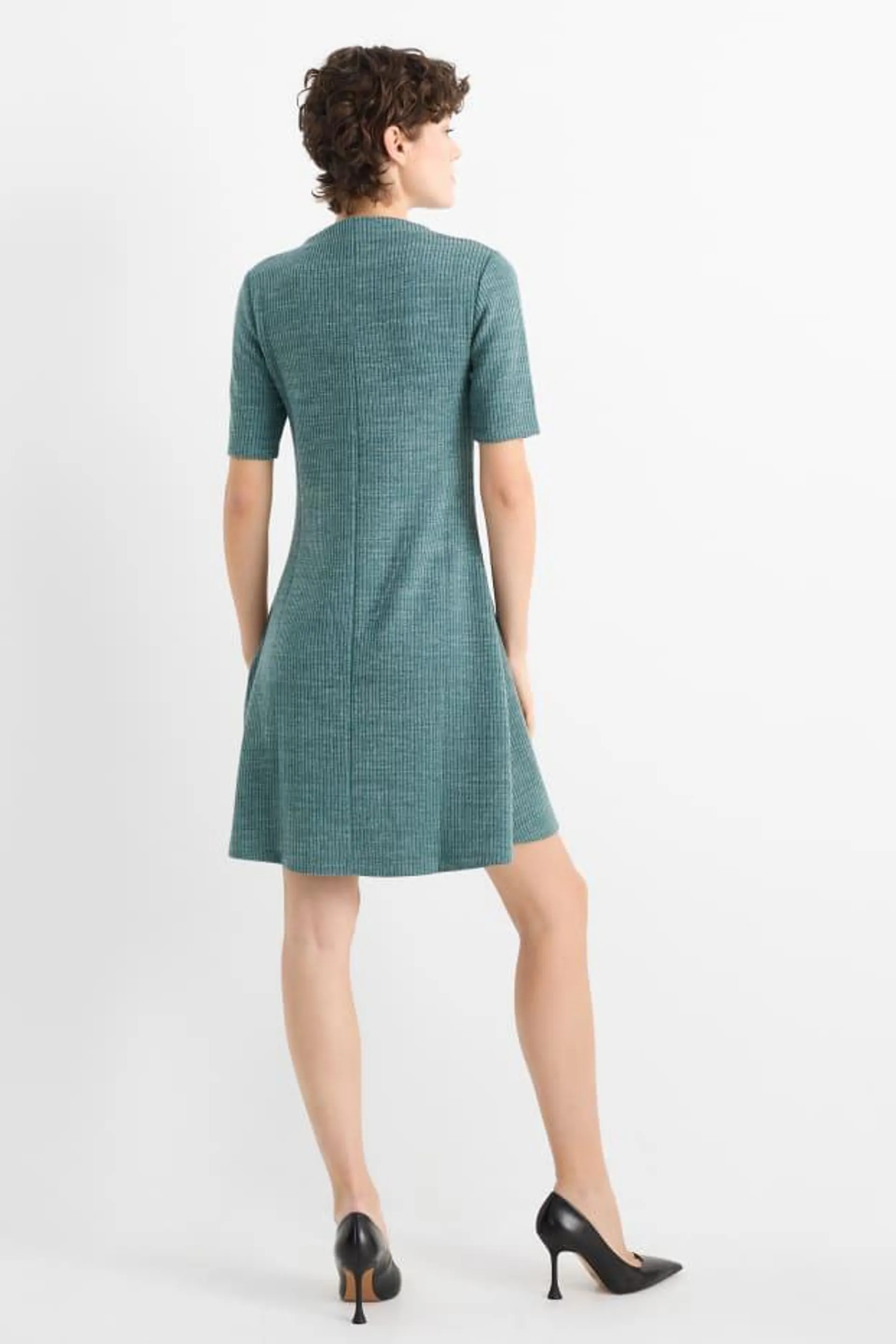 Knitted dress - ribbed