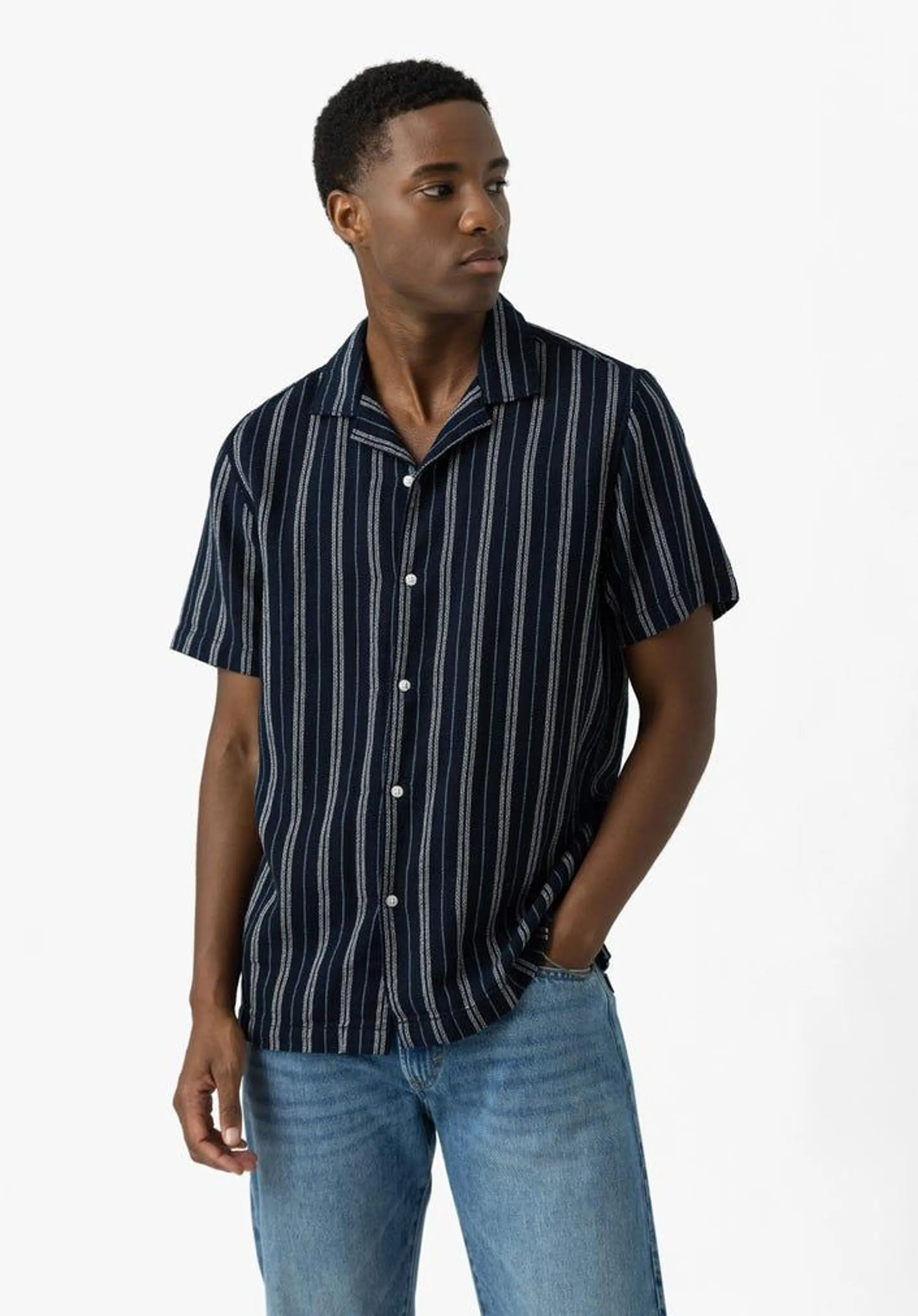 Camisa Regular Fit Estrutura Riscas