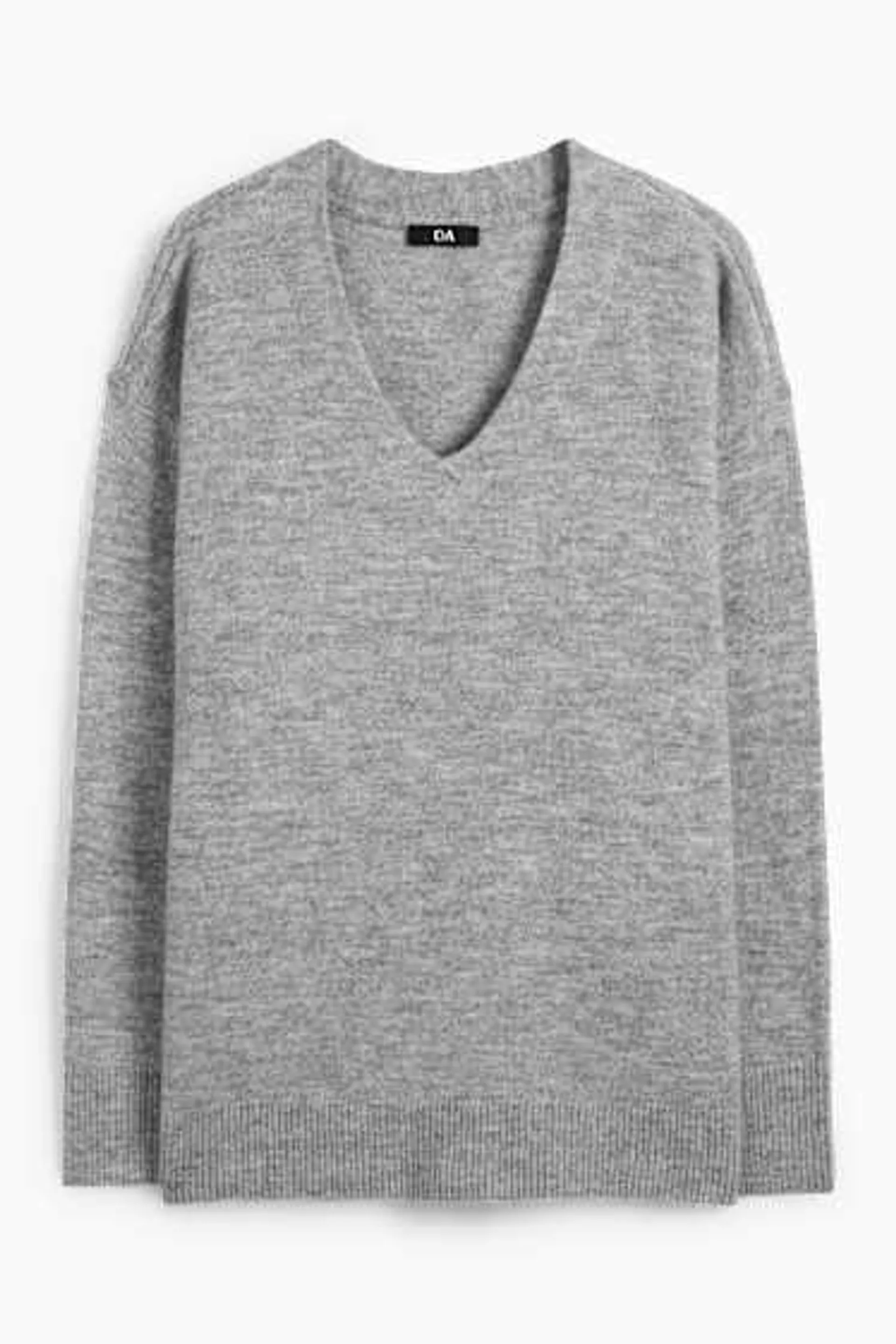 Fine knit V-neck jumper