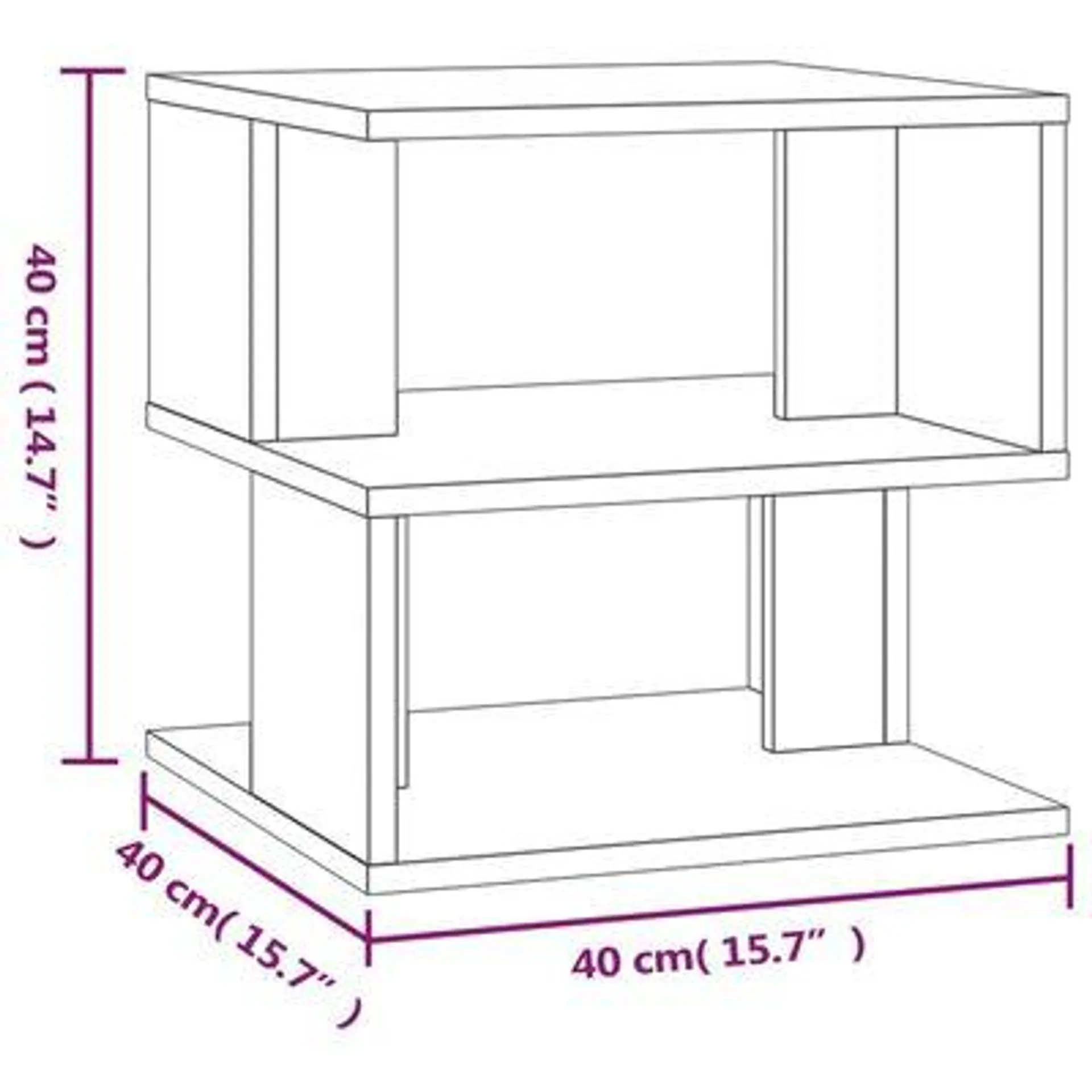 vidaXL Mesa de apoio 40x40x40 cm derivados madeira carvalho castanho