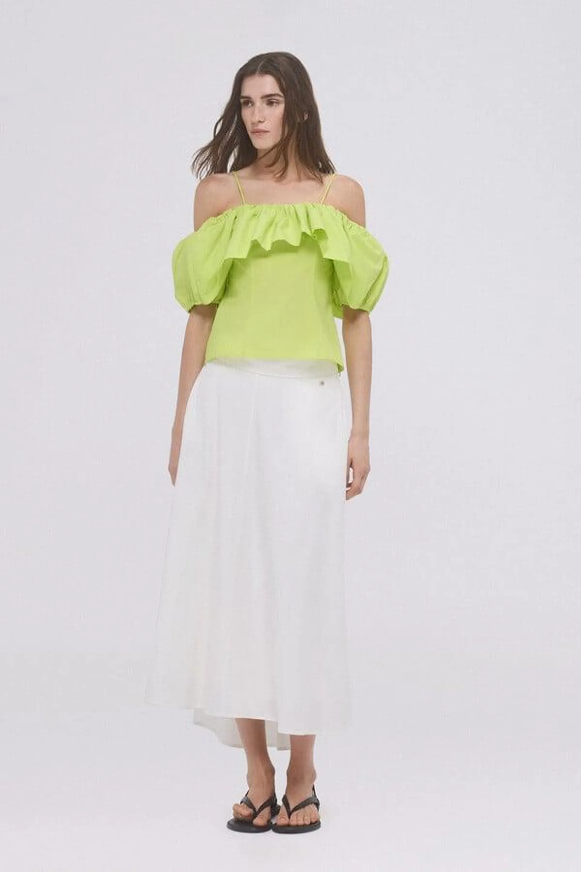 Top volante off shoulder